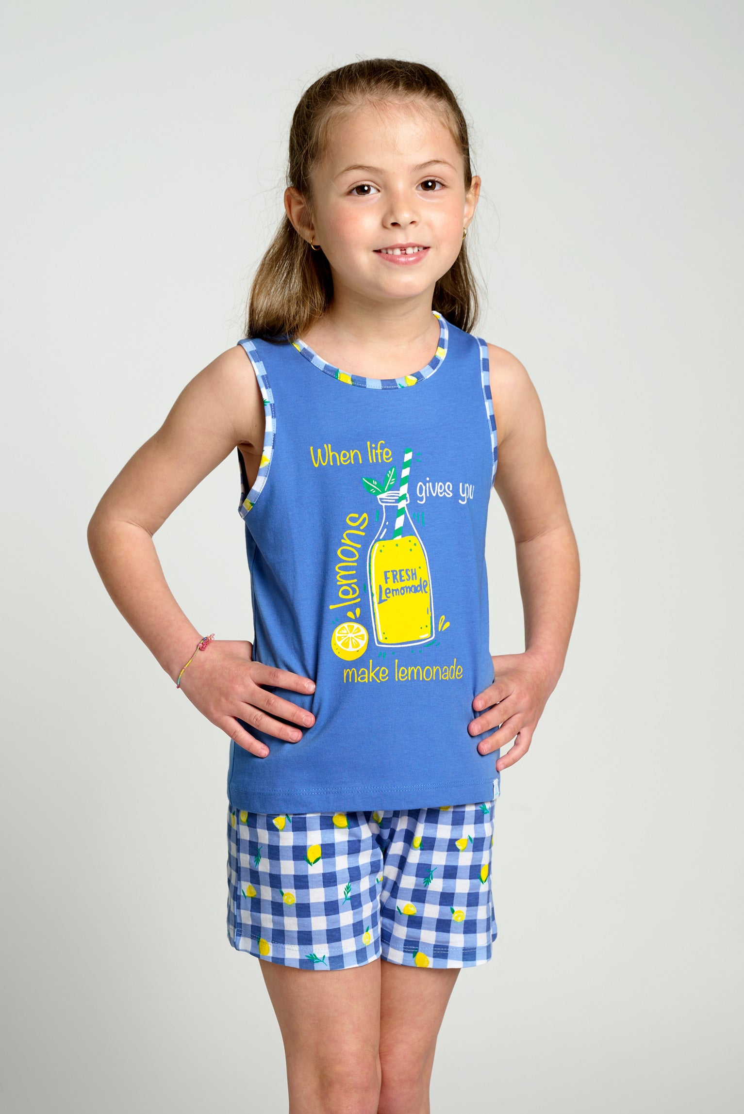 Pijama infantil corto tirantes algodón Lemonade | MUYDEMI - Ysabel Mora