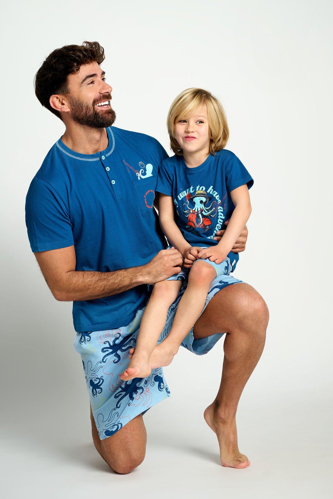 Pigiama corto con stampa di polpo per bambini | MUYDEMI