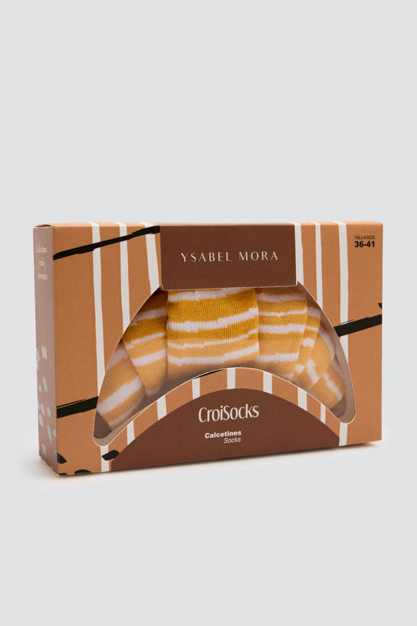 Pack regalo calzini cruasán estampado rayas