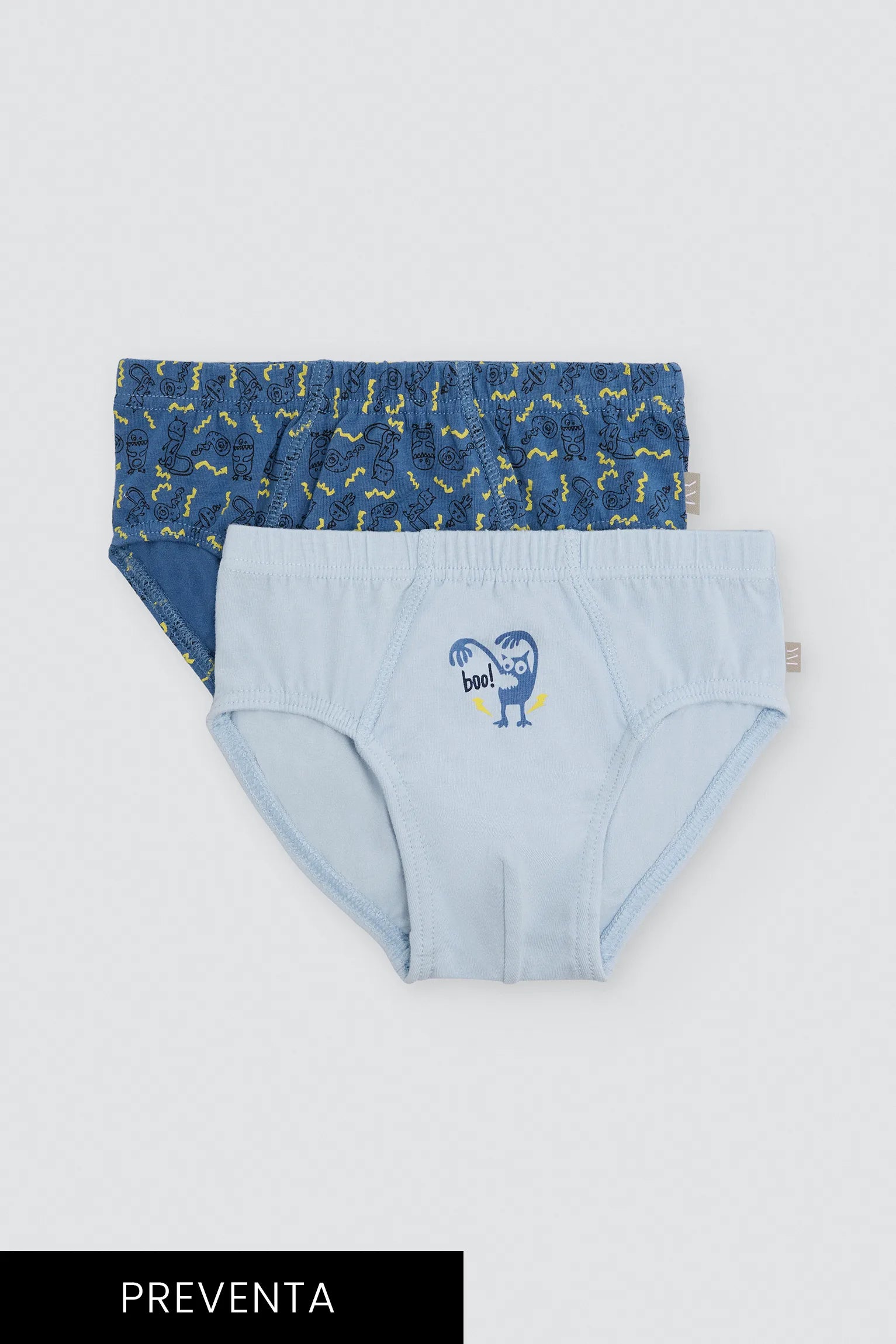 PREVENTA Pack 2 slips de bambino algodón estampado monstruos