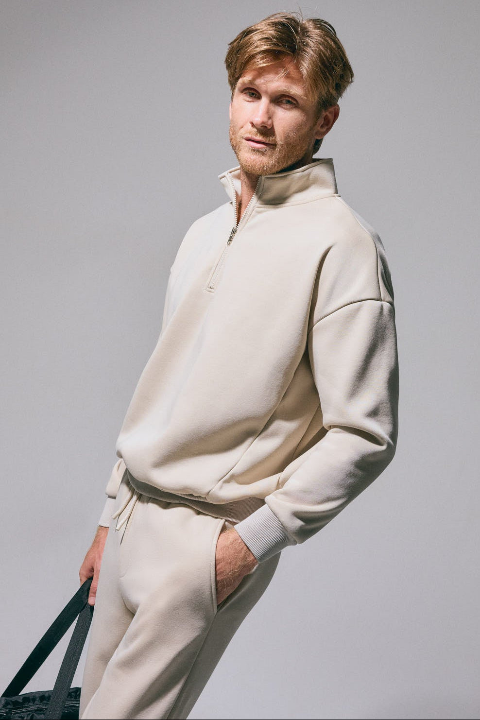 PREVENTA Pantalón sportivo uomo cargo afelpado con cintura ajustable beige
