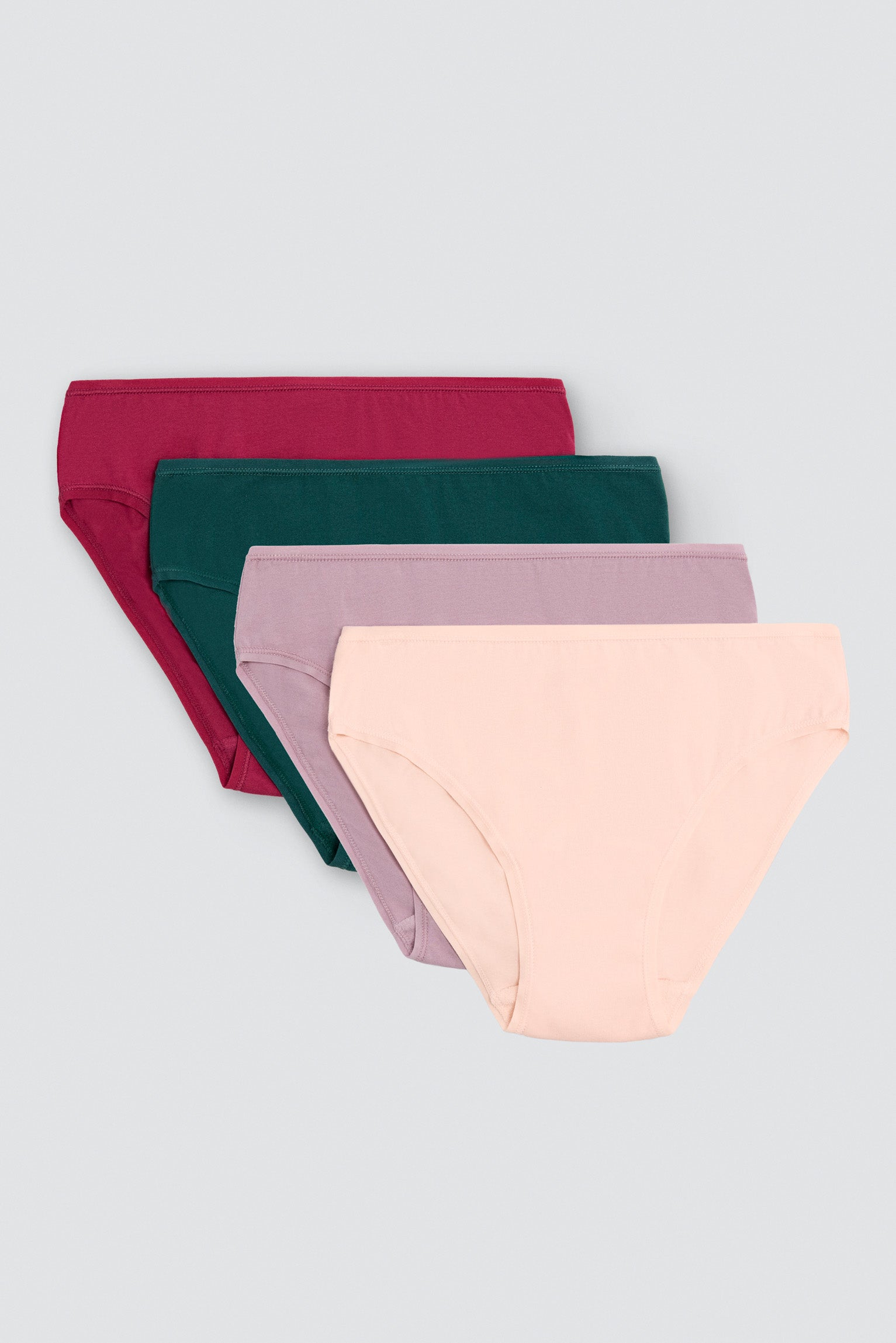 Pack de 4 slip midi básicas de algodón colores