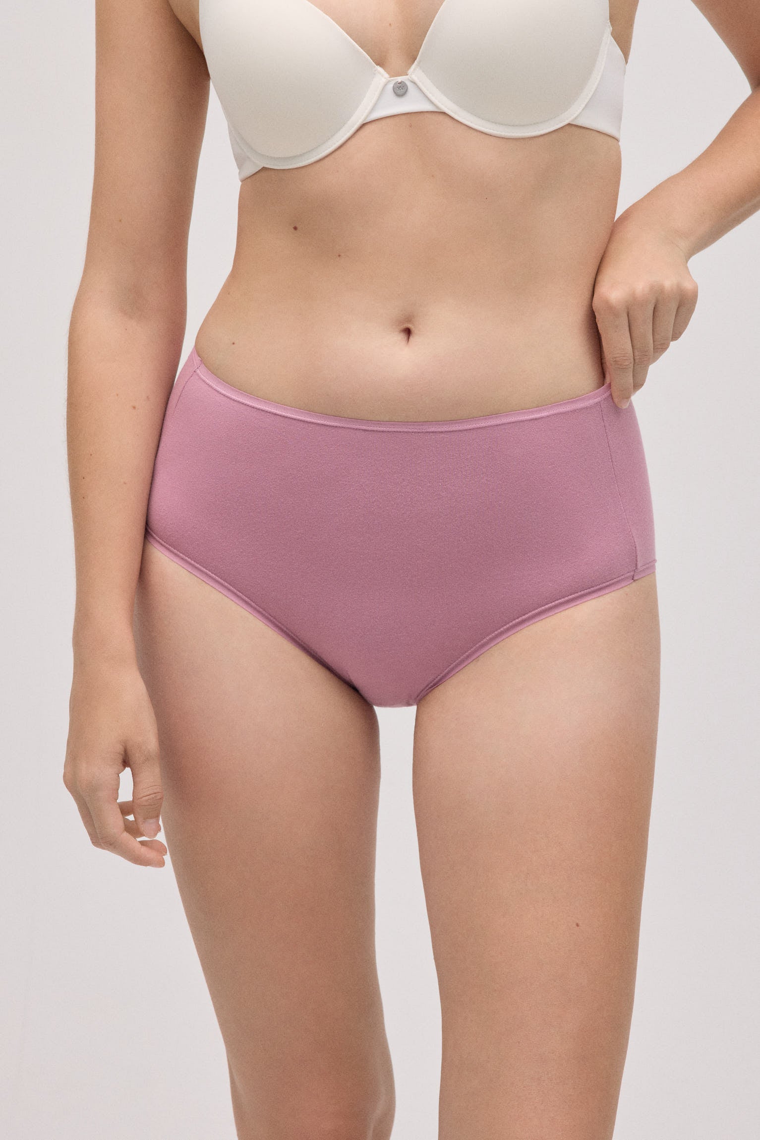 Confezione da 4 mutandine basic in cotone a vita alta