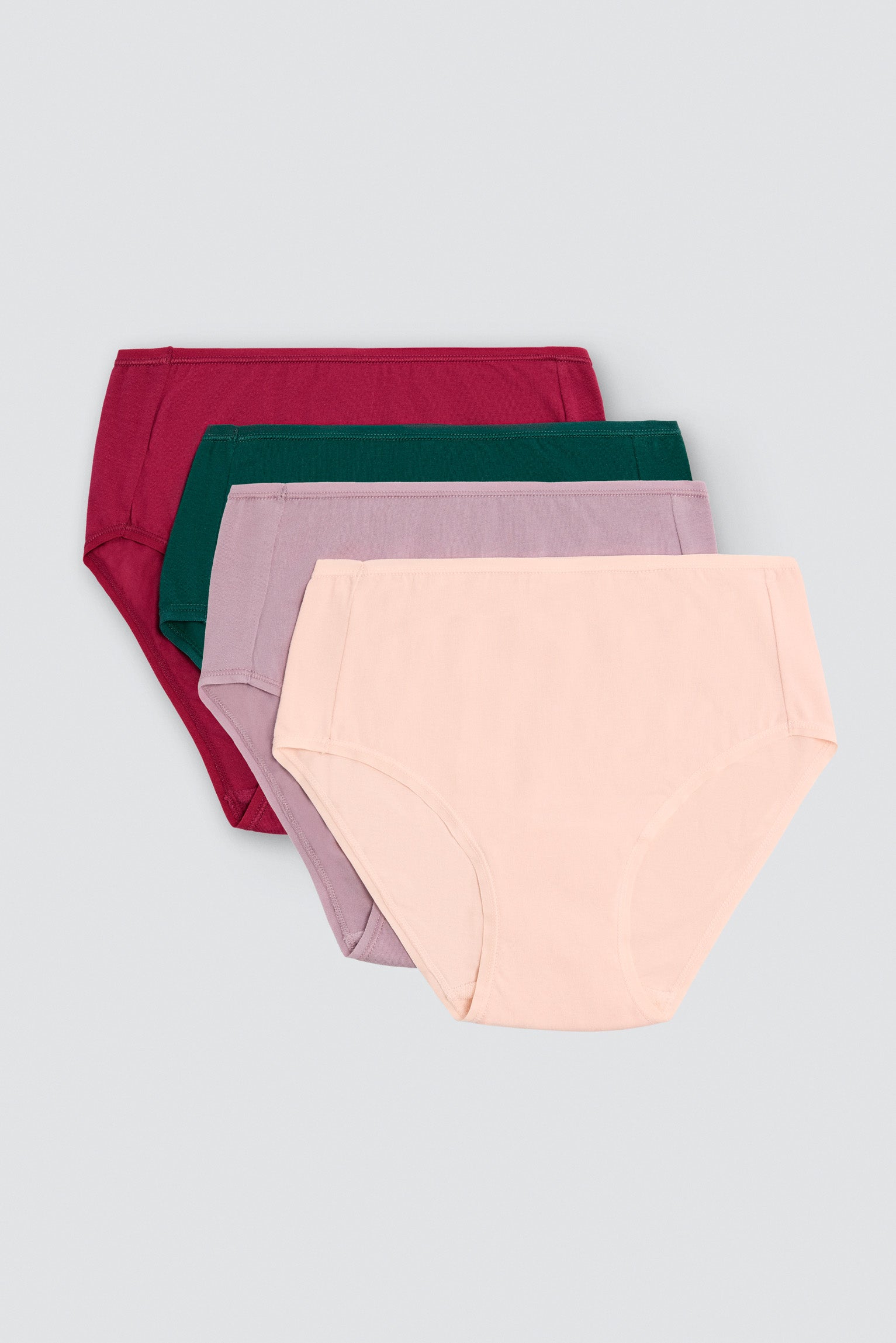 Pack de 4 slip altas de algodón colores