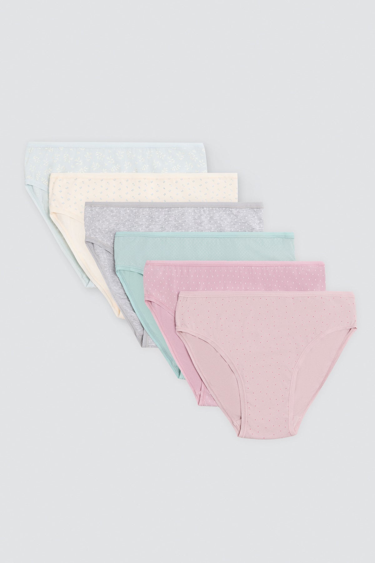Pack de 6 slip midi de algodón estampadas