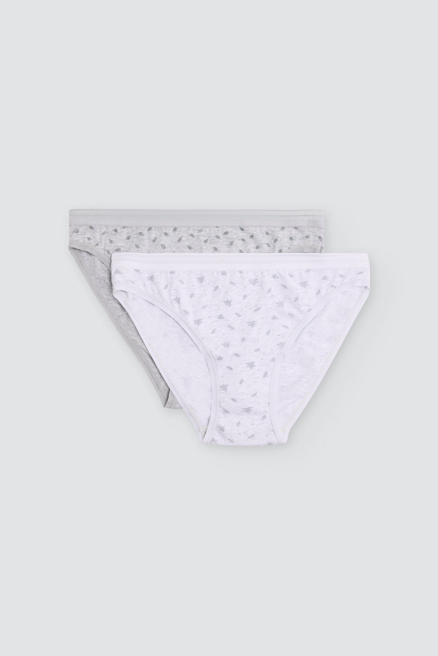 Confezione da 2 slip mini stampati in cotone, grigio