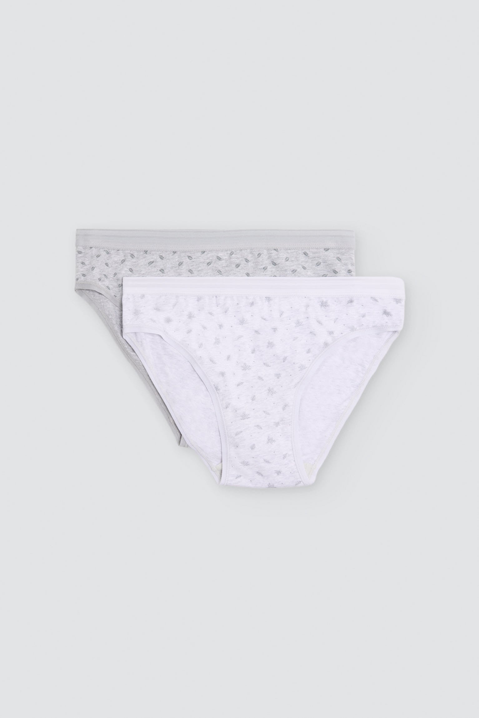 Confezione da 2 slip midi stampati in cotone, grigio