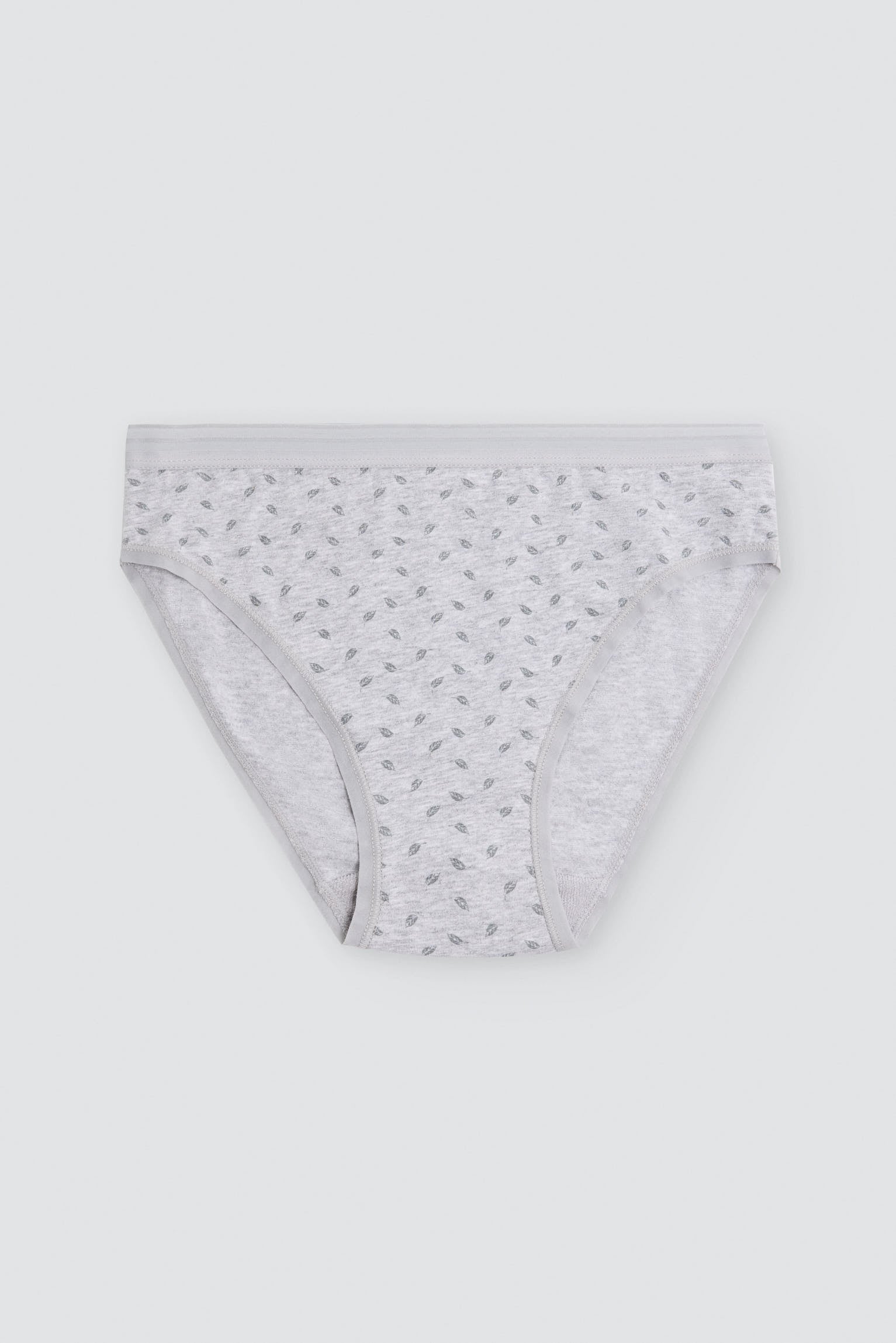 Confezione da 2 slip midi stampati in cotone, grigio