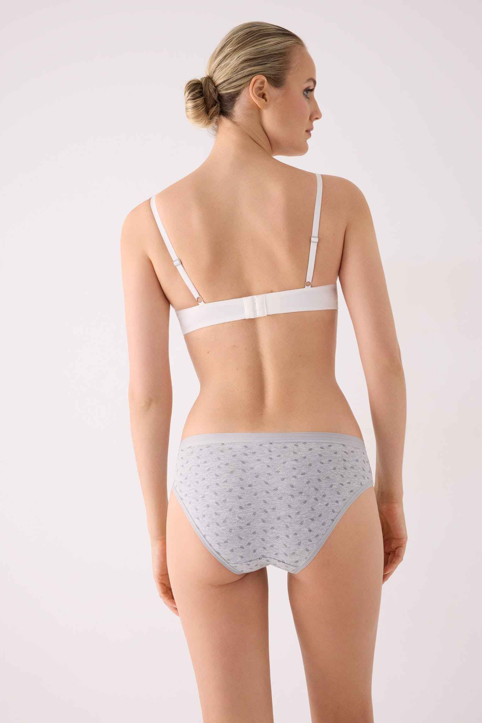 Confezione da 2 slip midi stampati in cotone, grigio