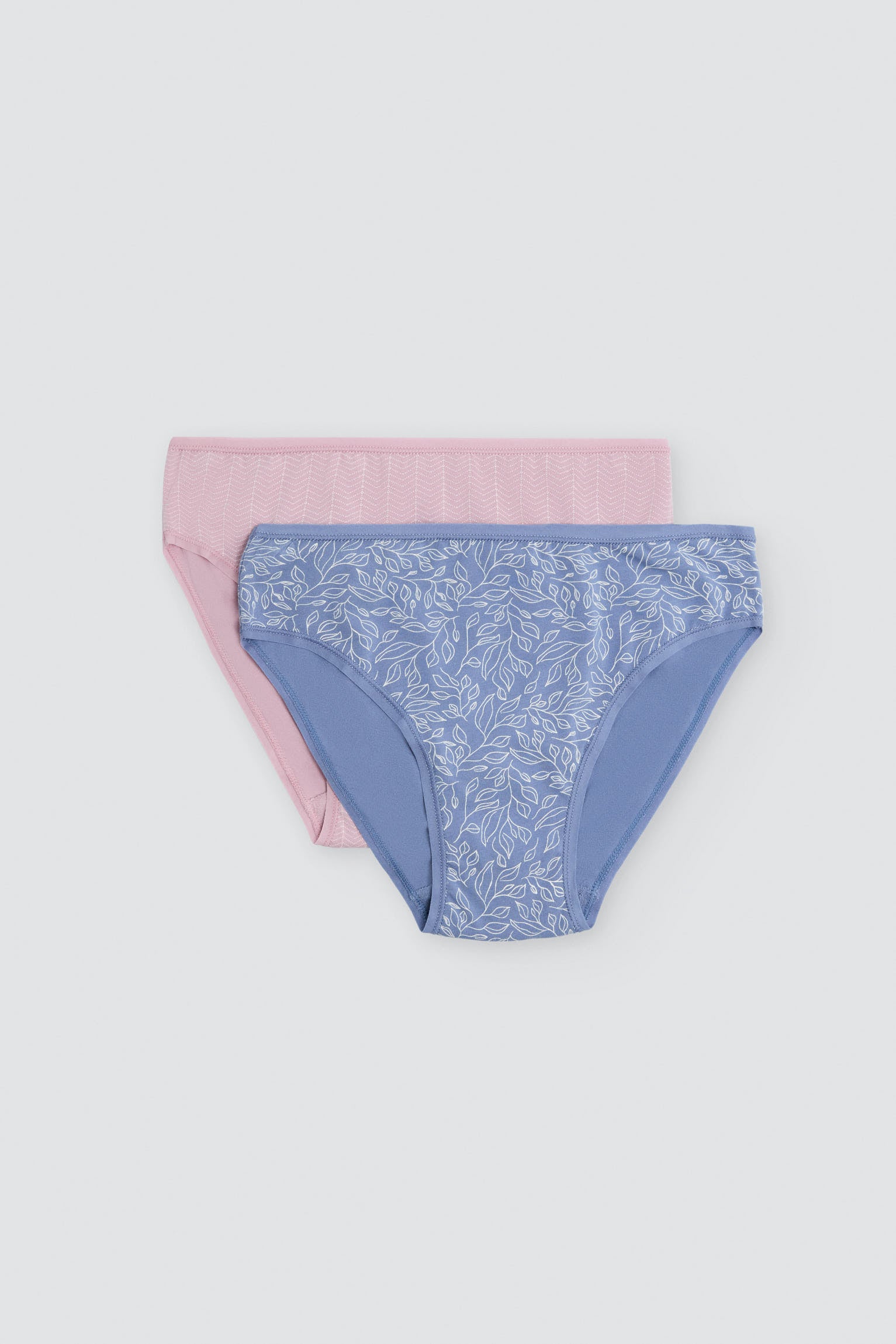 Confezione da 2 slip midi stampati in cotone, multicolore