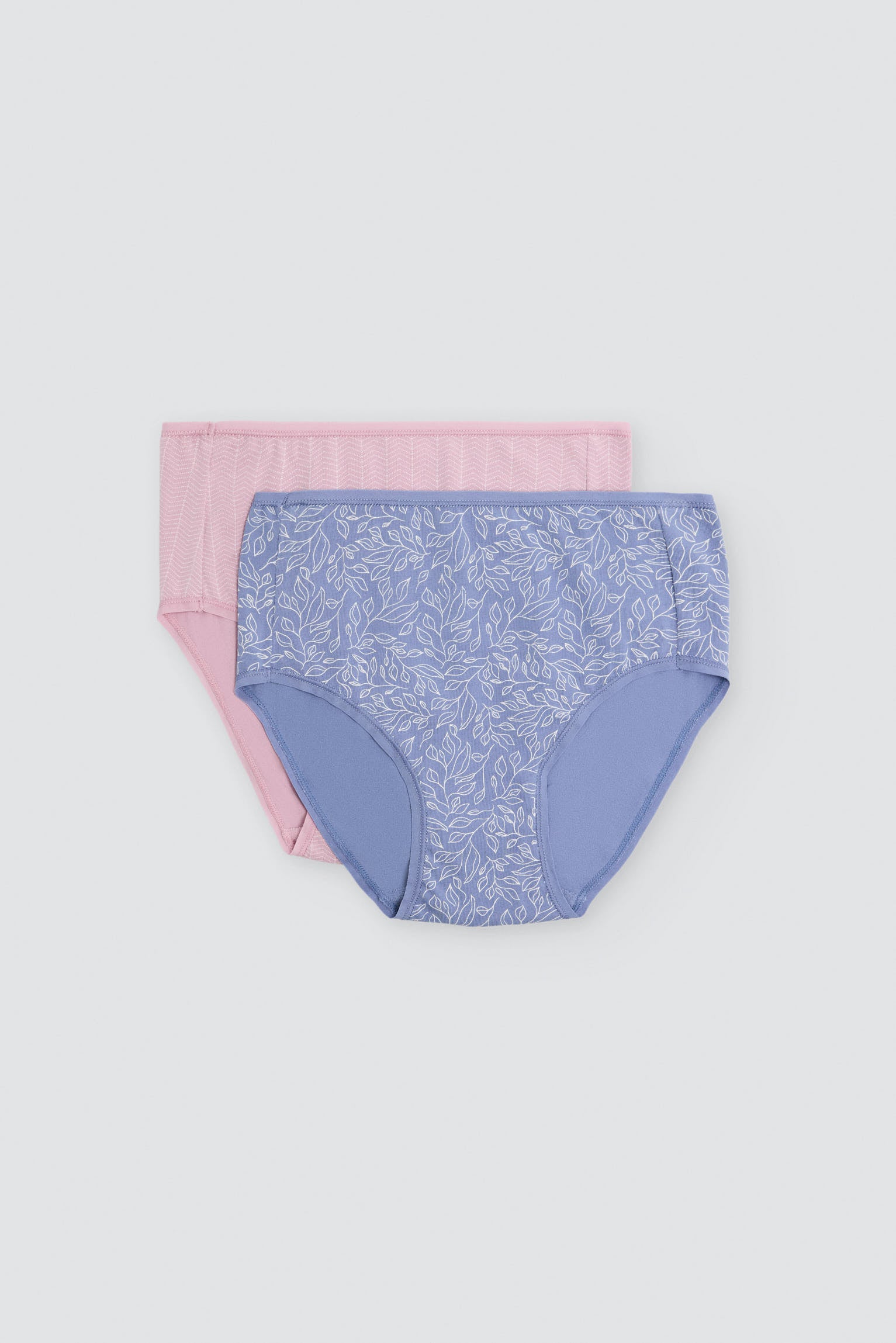 Confezione da 2 slip a vita alta stampati in cotone, multicolore