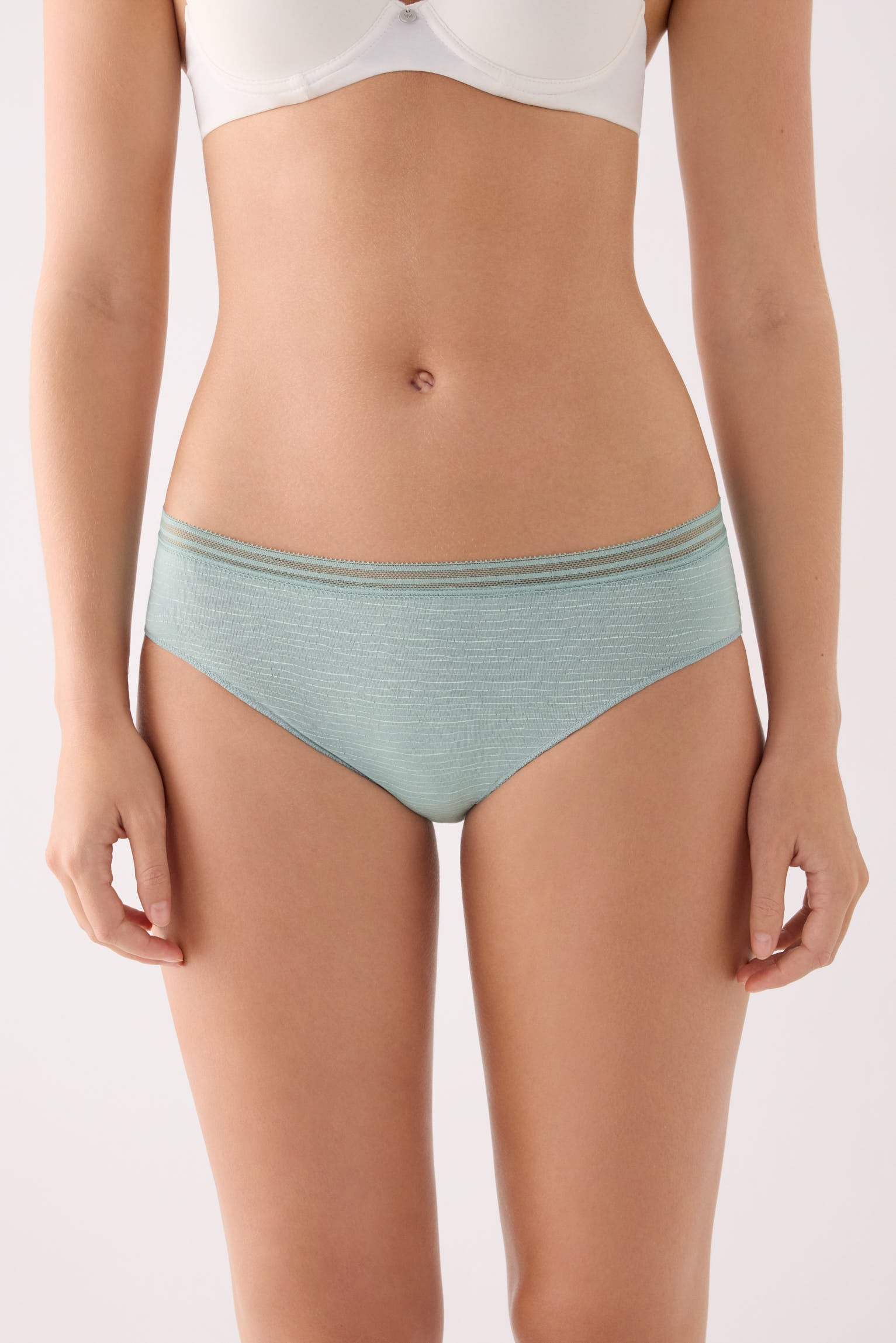 Confezione da 2 slip midi in cotone, verde