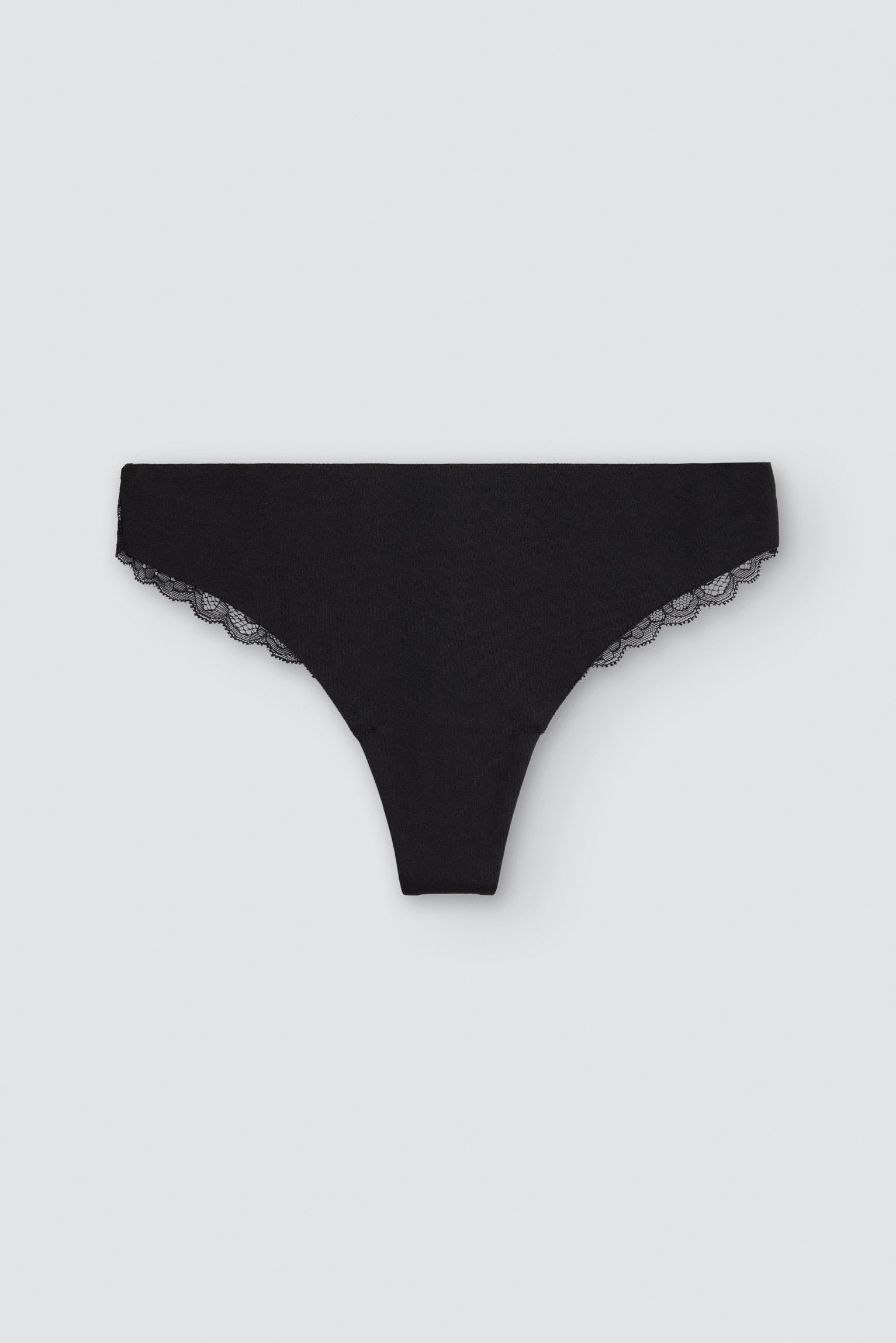 Perizoma cotone taglio laser con pizzo nero