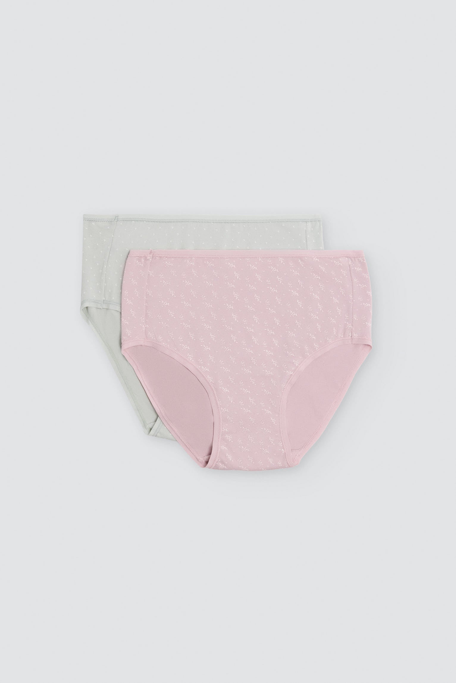 Confezione da 2 slip a vita alta stampati in cotone, multicolore