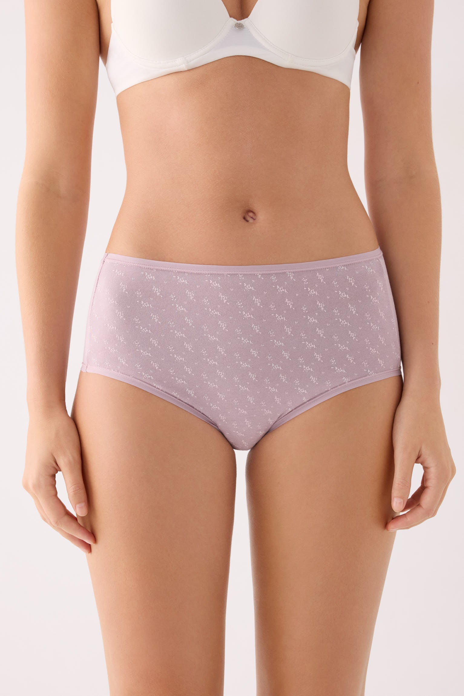 Confezione da 2 slip a vita alta stampati in cotone, multicolore