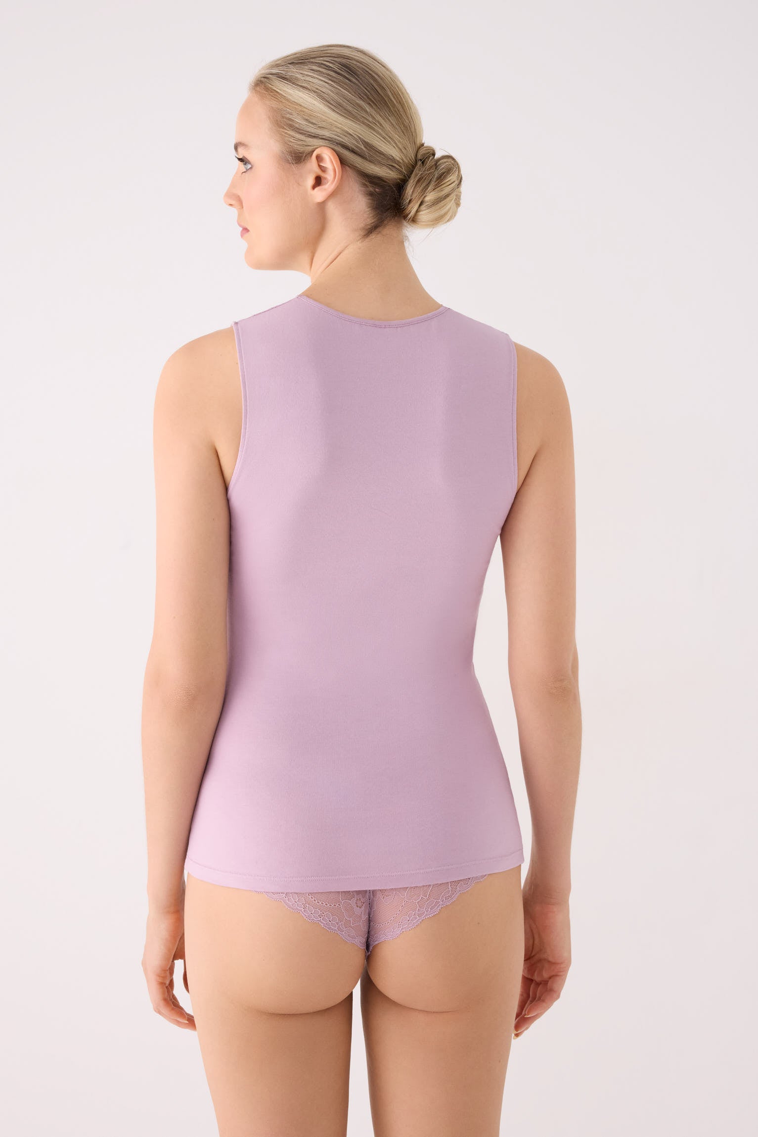 PREVENTA PREVENTA Maglia spalline anchos scollo di pizzo rosa