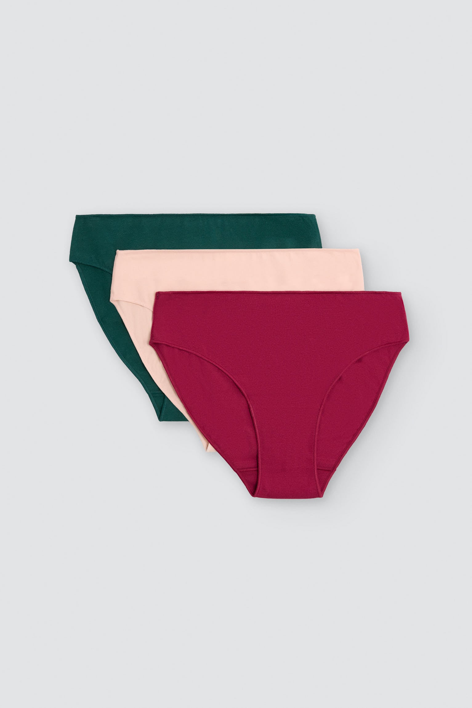 Pack de 3 slip midi de algodón colores fríos