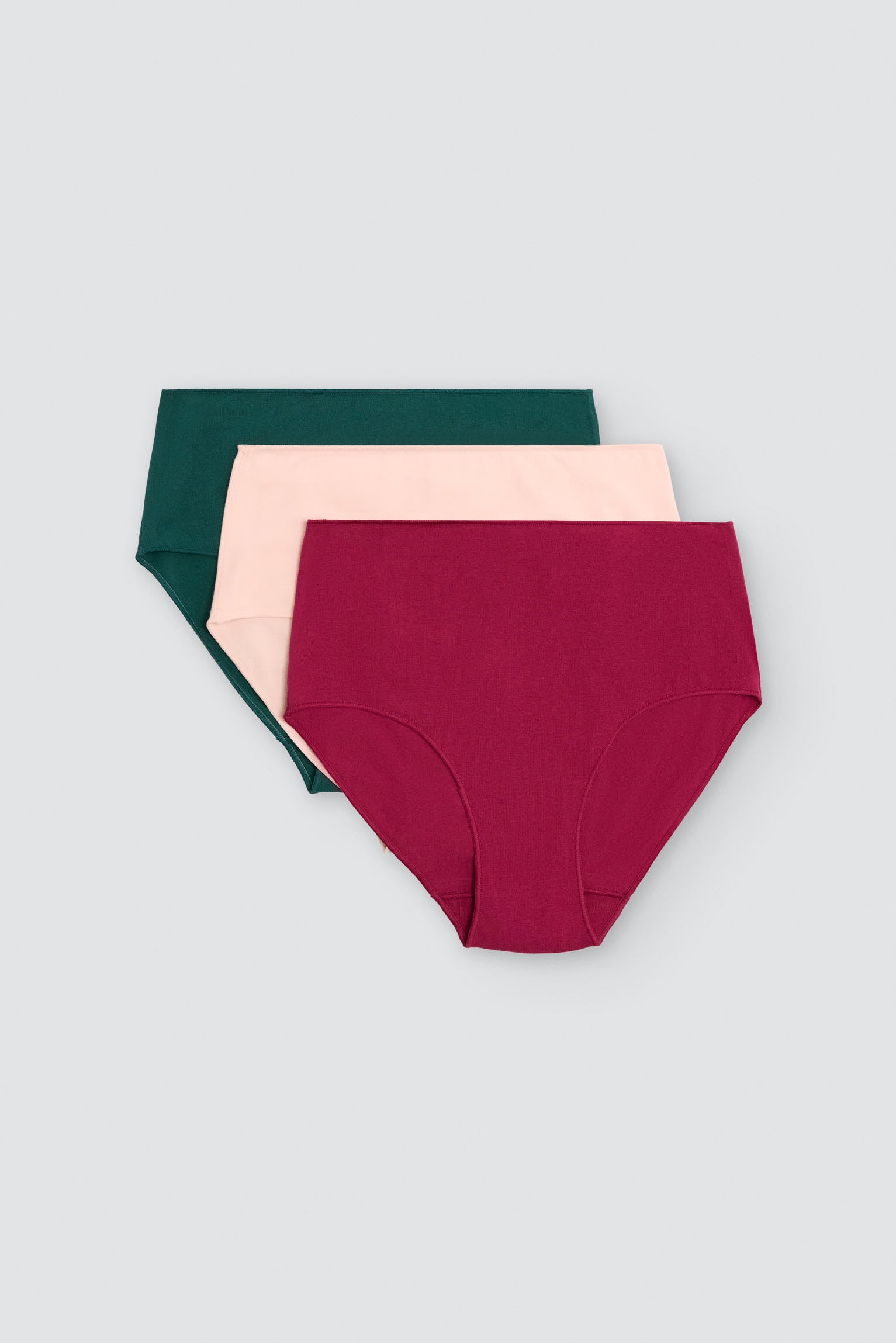 Pack de 3 slip altas de algodón colores fríos