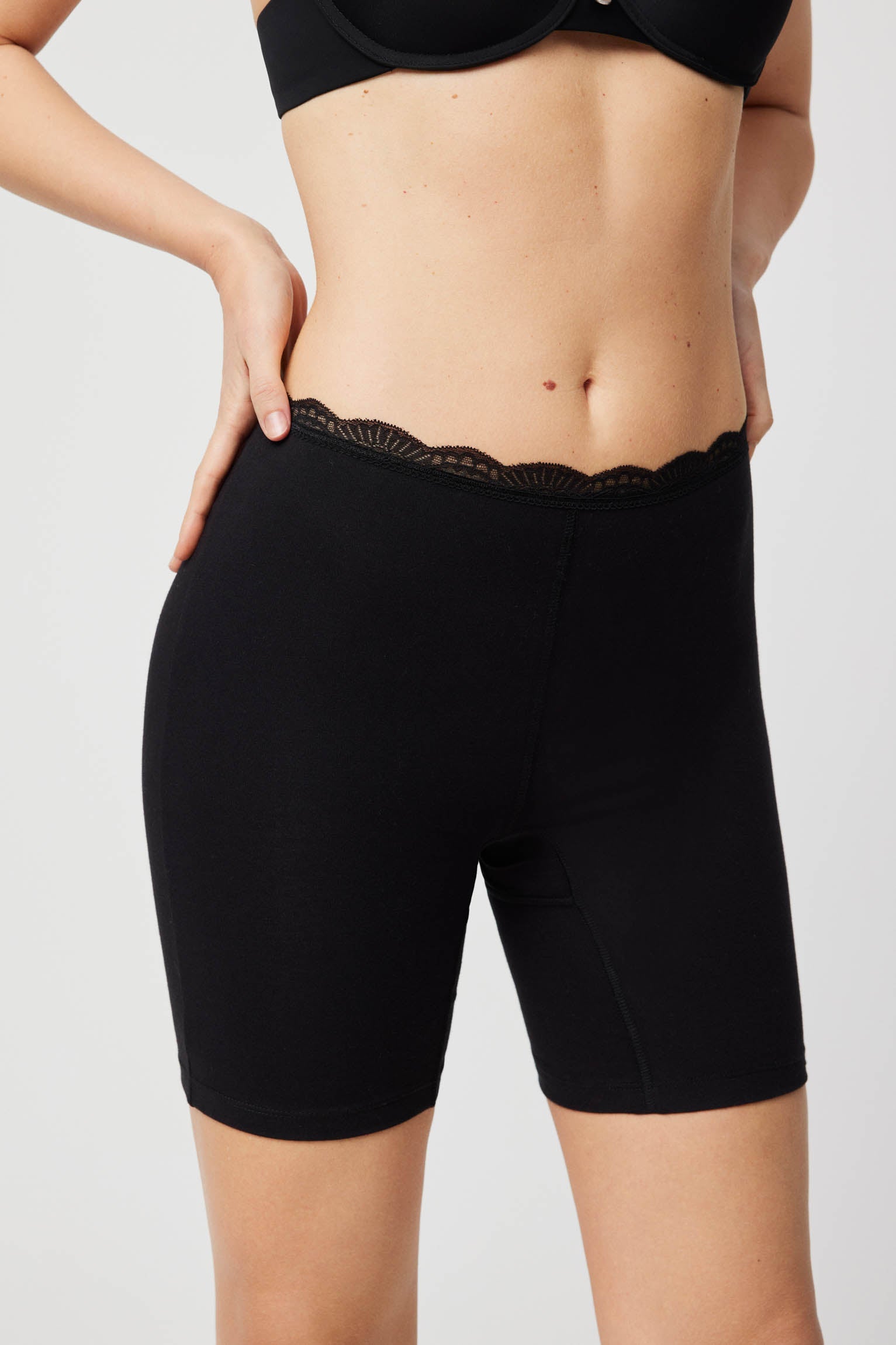 Shorts antisfregamento in cotone nero