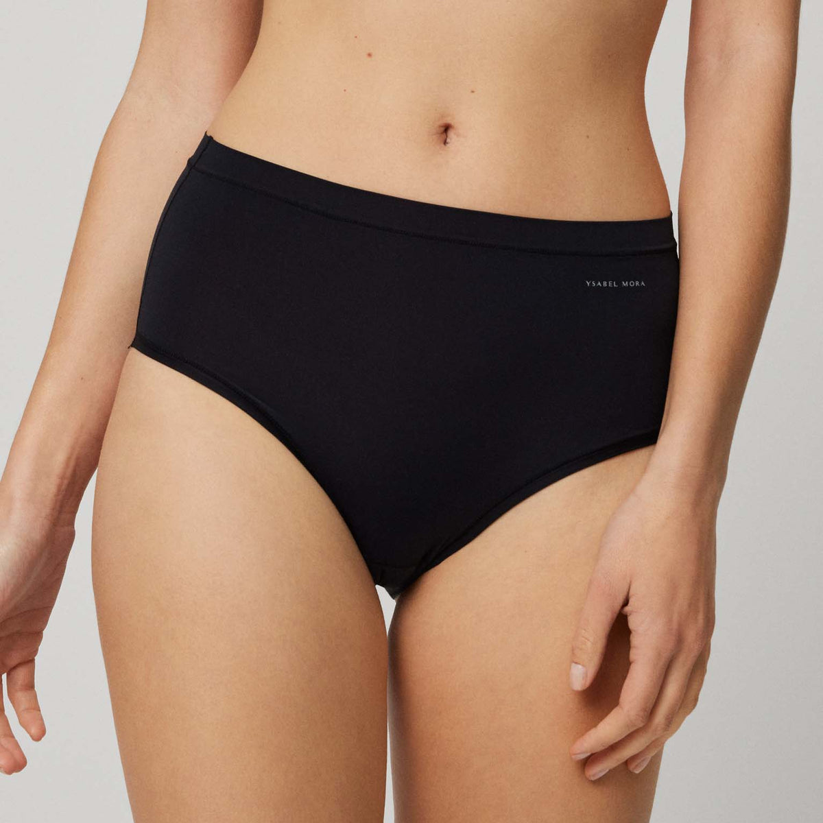 Mutandine Donna Wolbar WB16 In Vita Alta, Nere Taglia L, Slip Classico Con Ricamo E Fiocco, Poliammide Ed Elastan