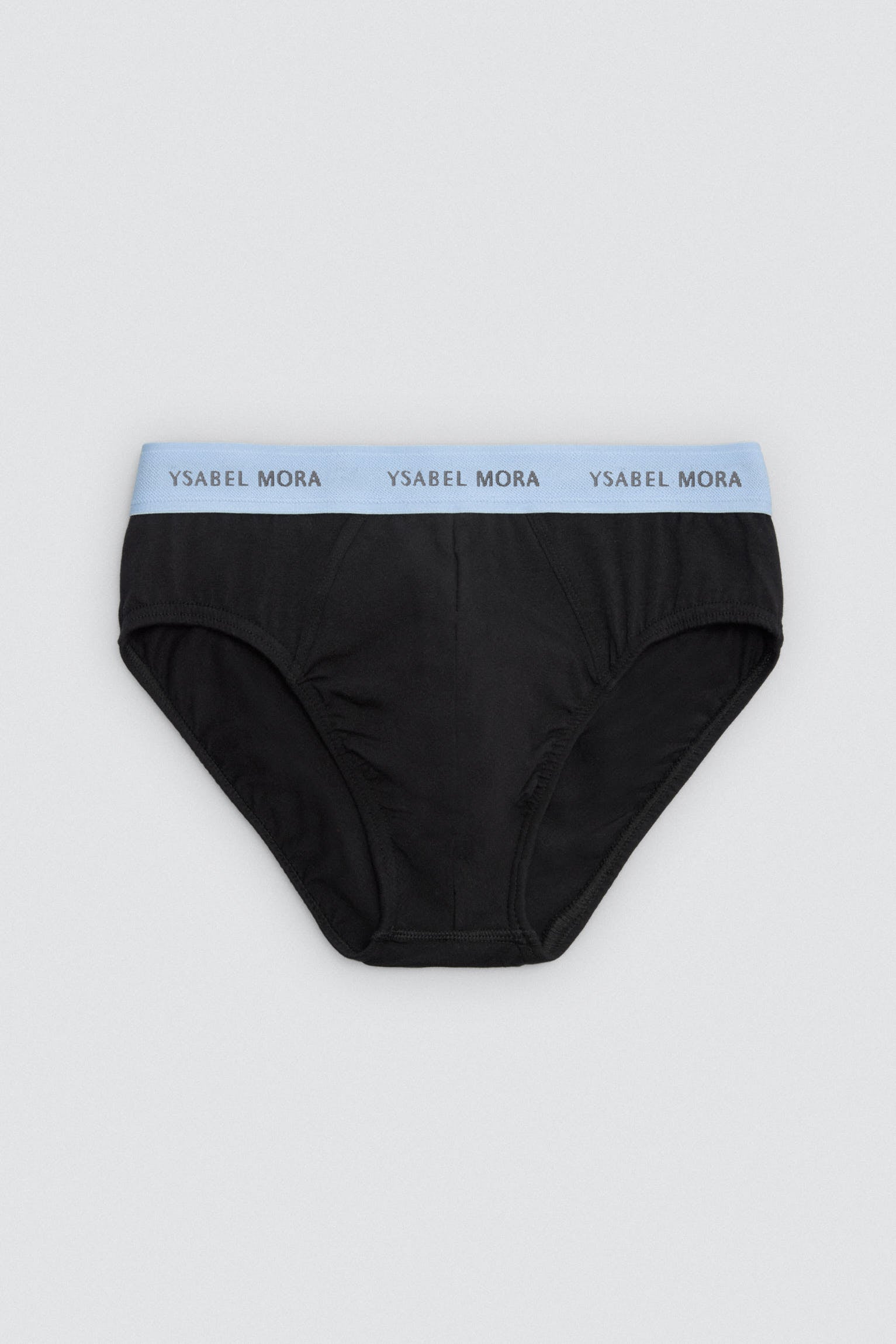 Confezione da 6 slip neri basic con fascia colorata