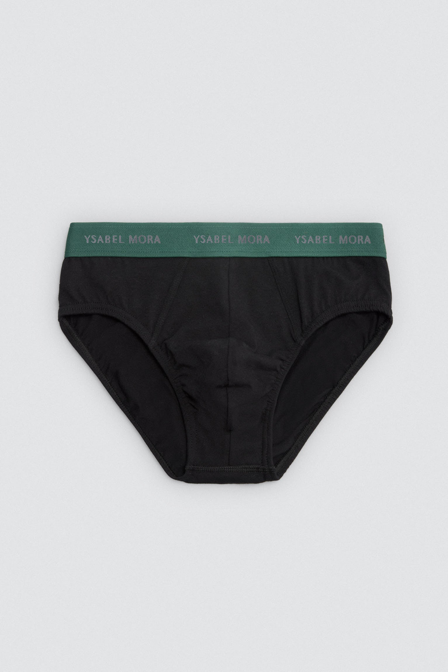 Confezione da 6 slip neri basic con fascia colorata