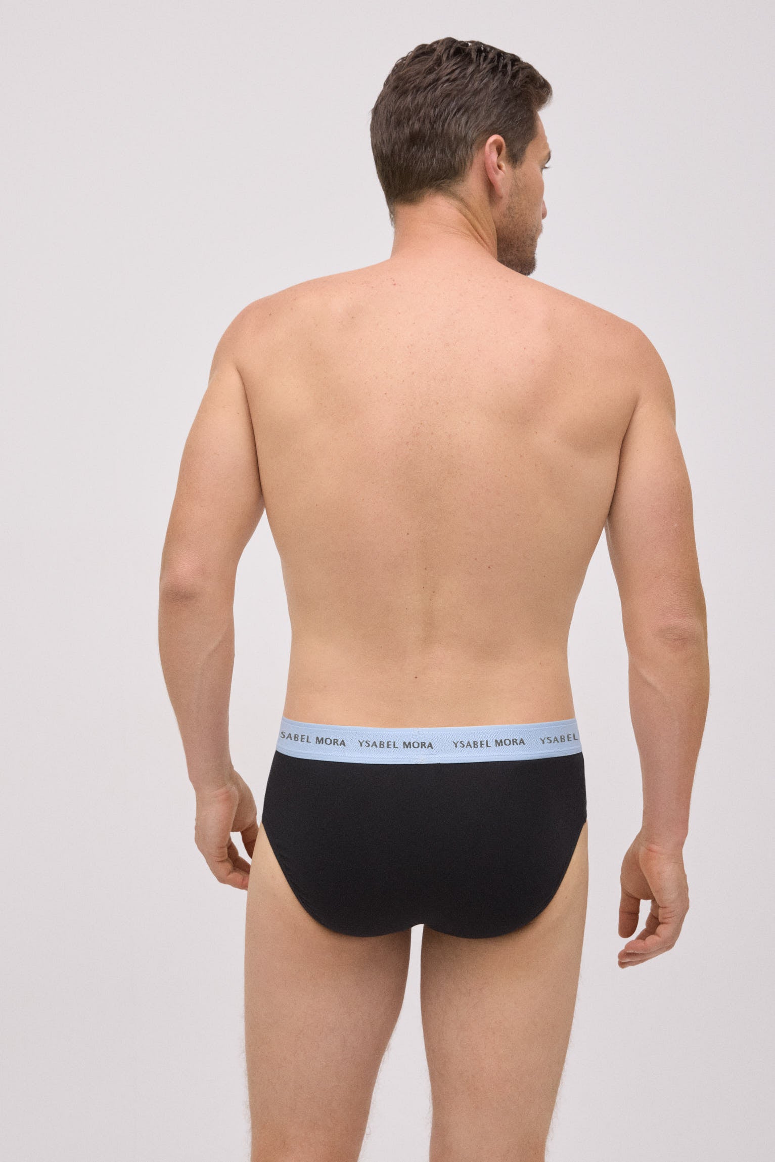 Confezione da 6 slip neri basic con fascia colorata
