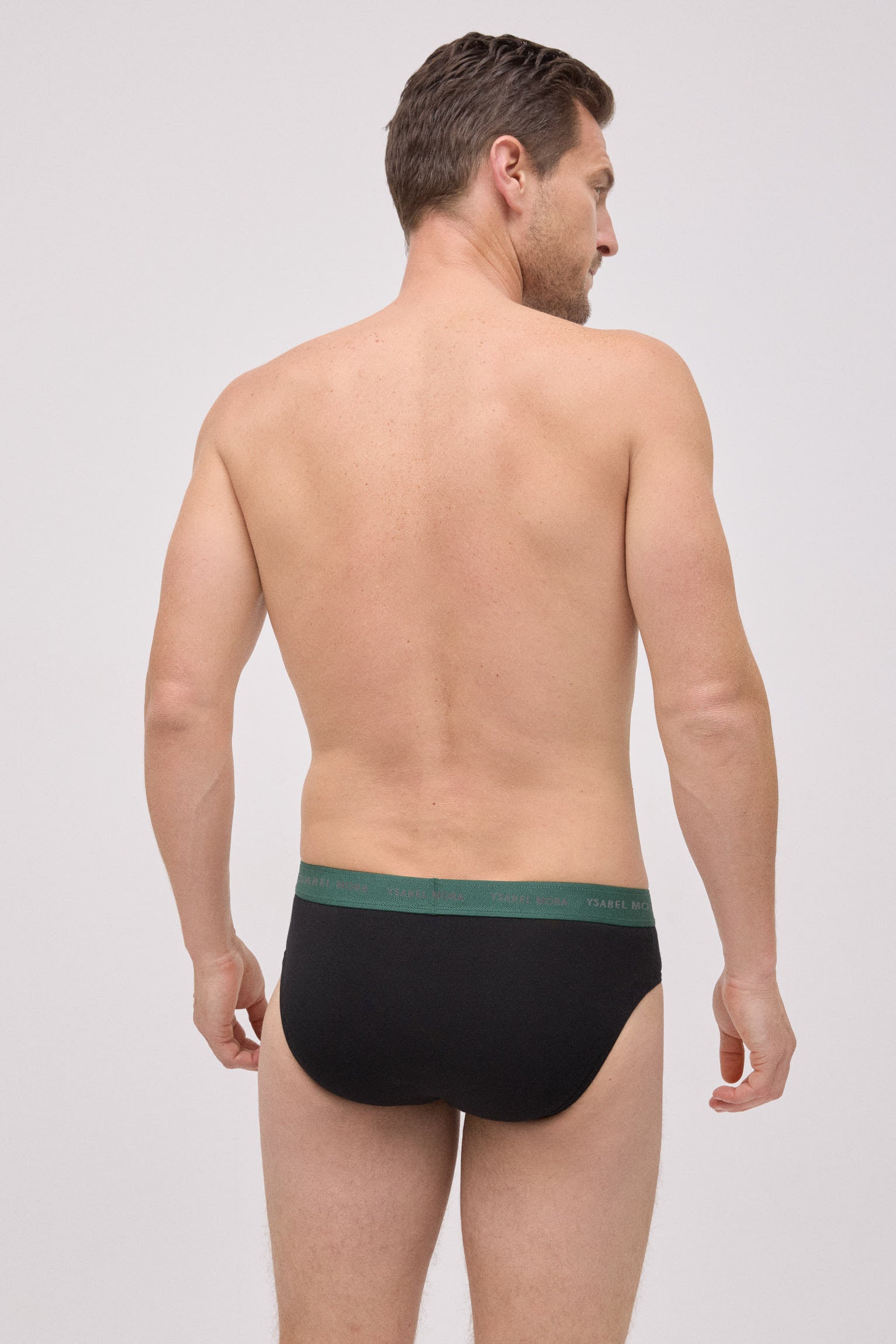 Confezione da 6 slip neri basic con fascia colorata