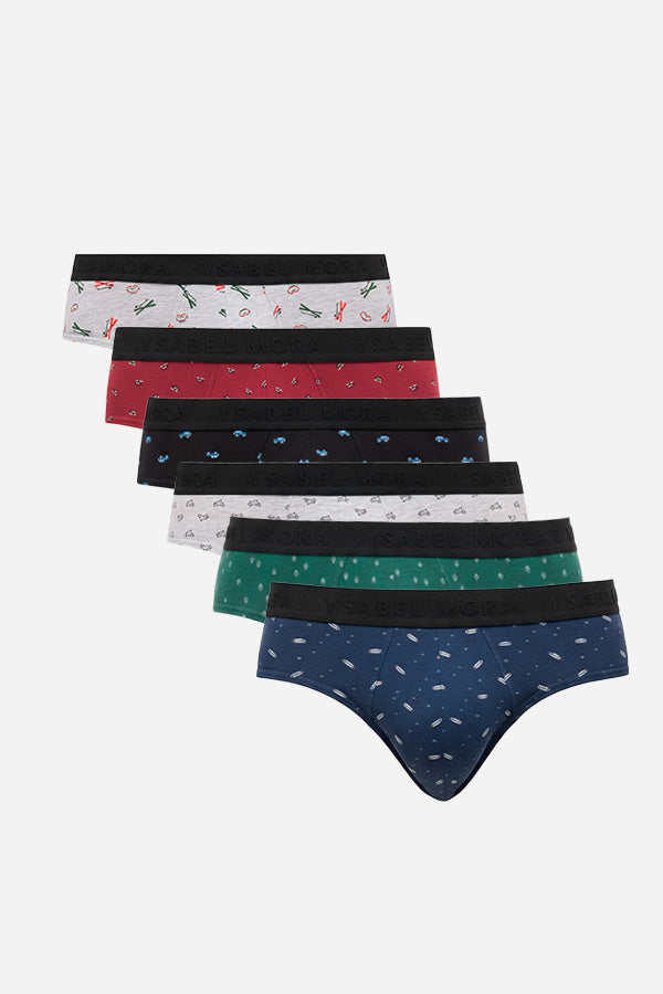 Confezione da 6 slip stampati