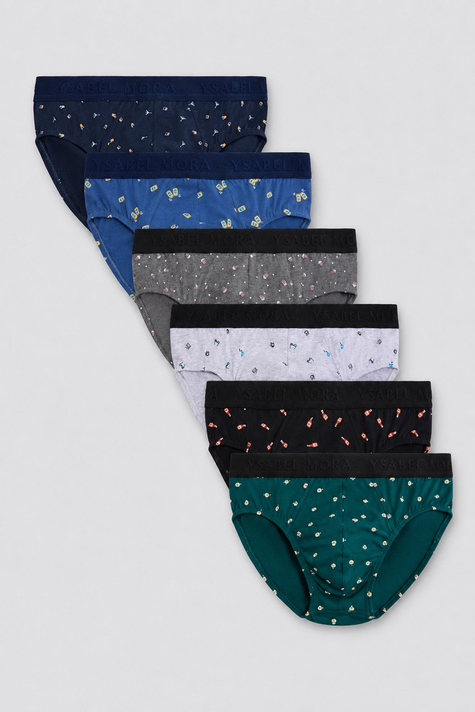 Confezione 6 slips cotone stampati variados