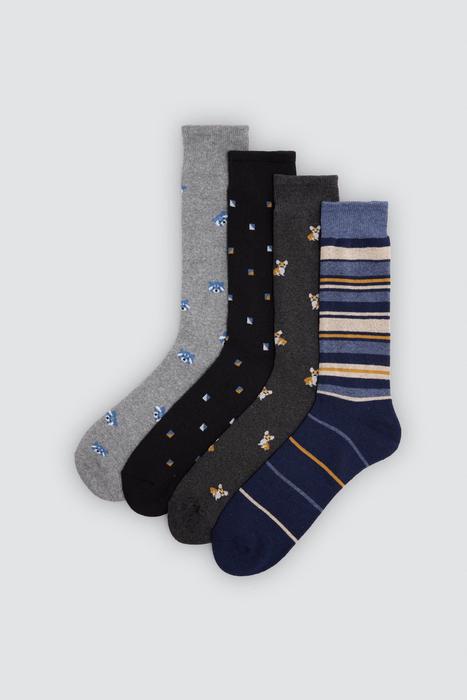 Pack 4 calzini termici estampados variados animales y rayas