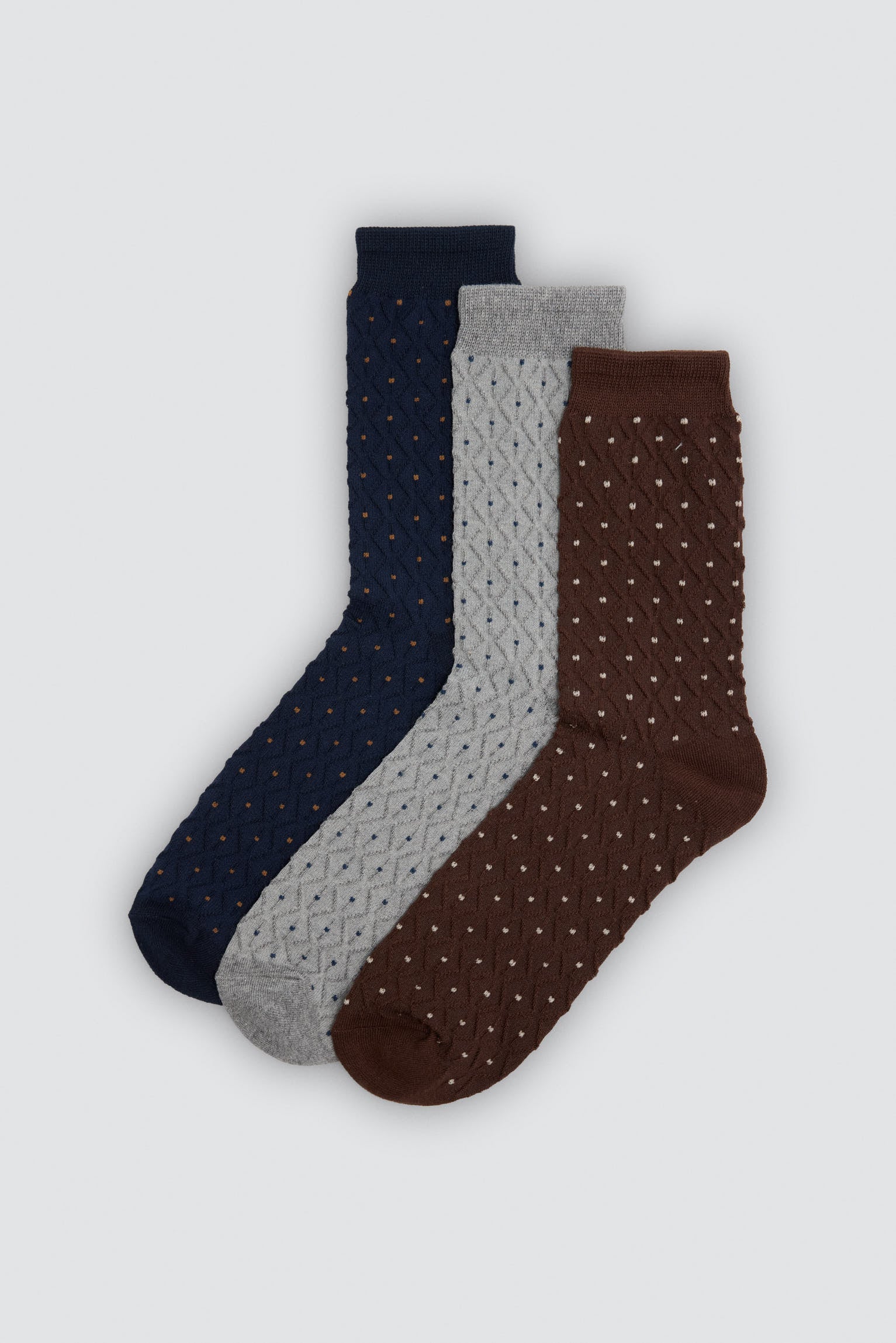 Pack 3 calzini texturizados uomo estampado lunares