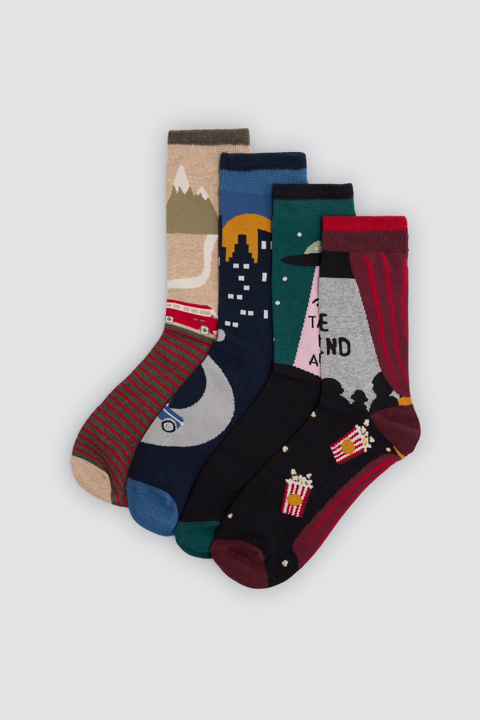 Pack 4 calzini estampados paisajes coloridos Sockarrats