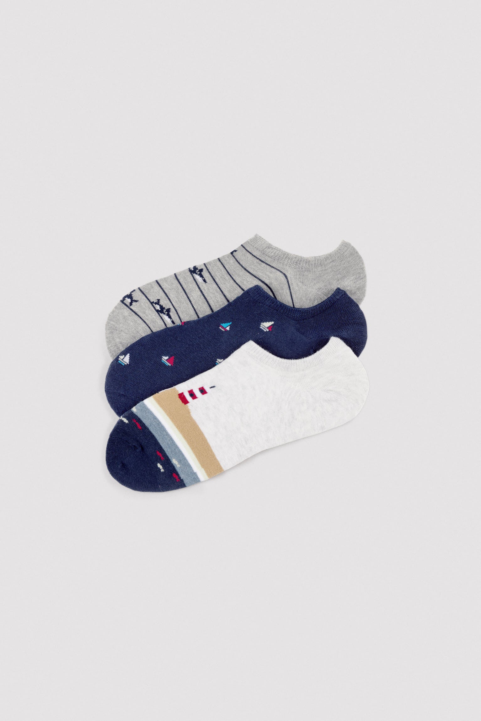 Confezione da 3 mignoli da uomo con stampa a barca