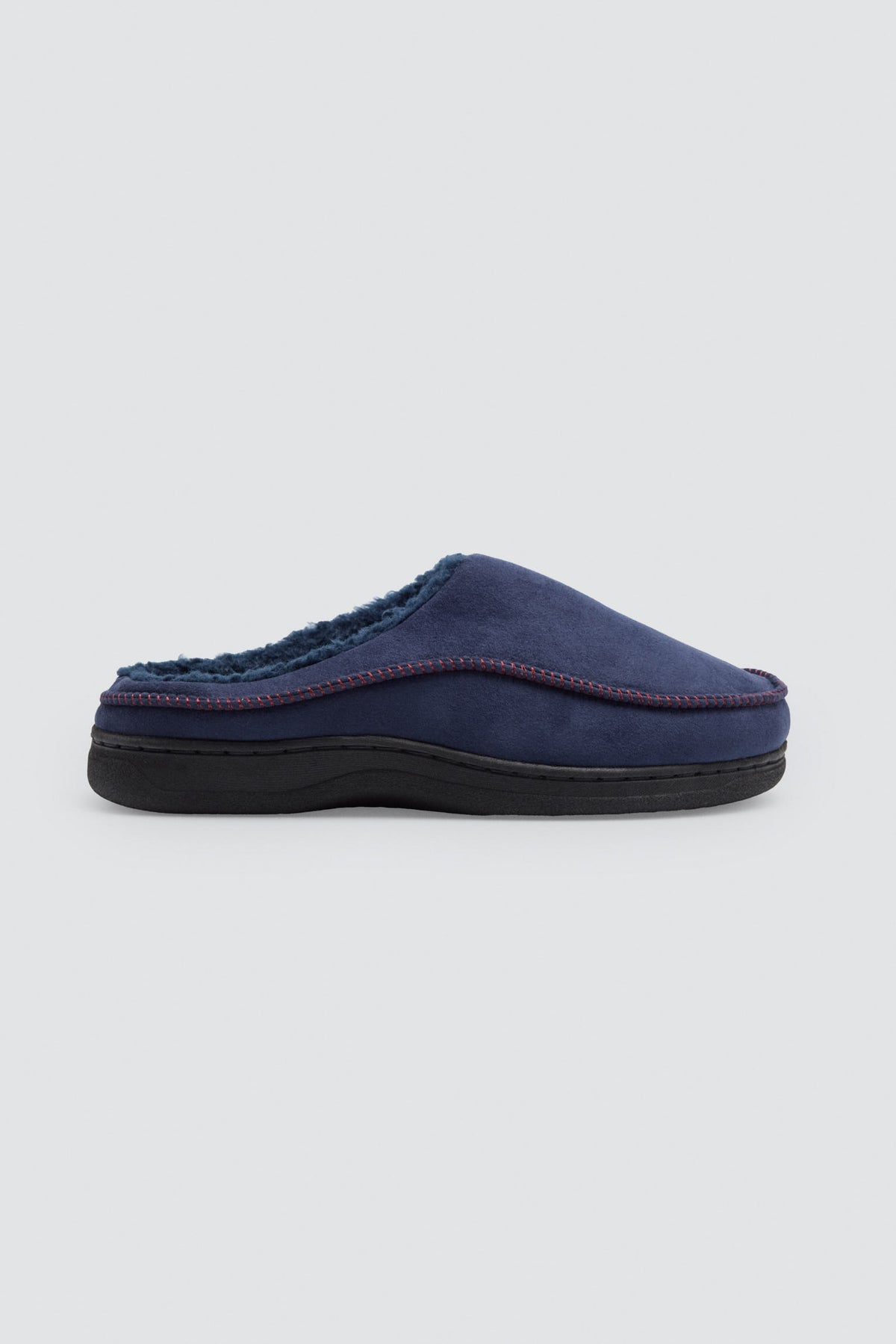 Pantofole da uomo blu navy effetto scamosciato con interno in pelliccia