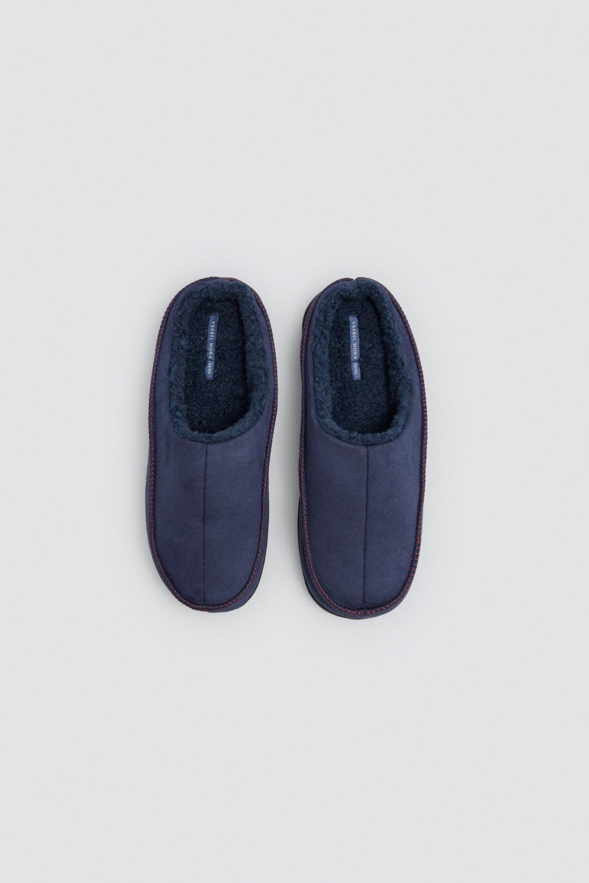 Pantofole da uomo blu navy effetto scamosciato con interno in pelliccia