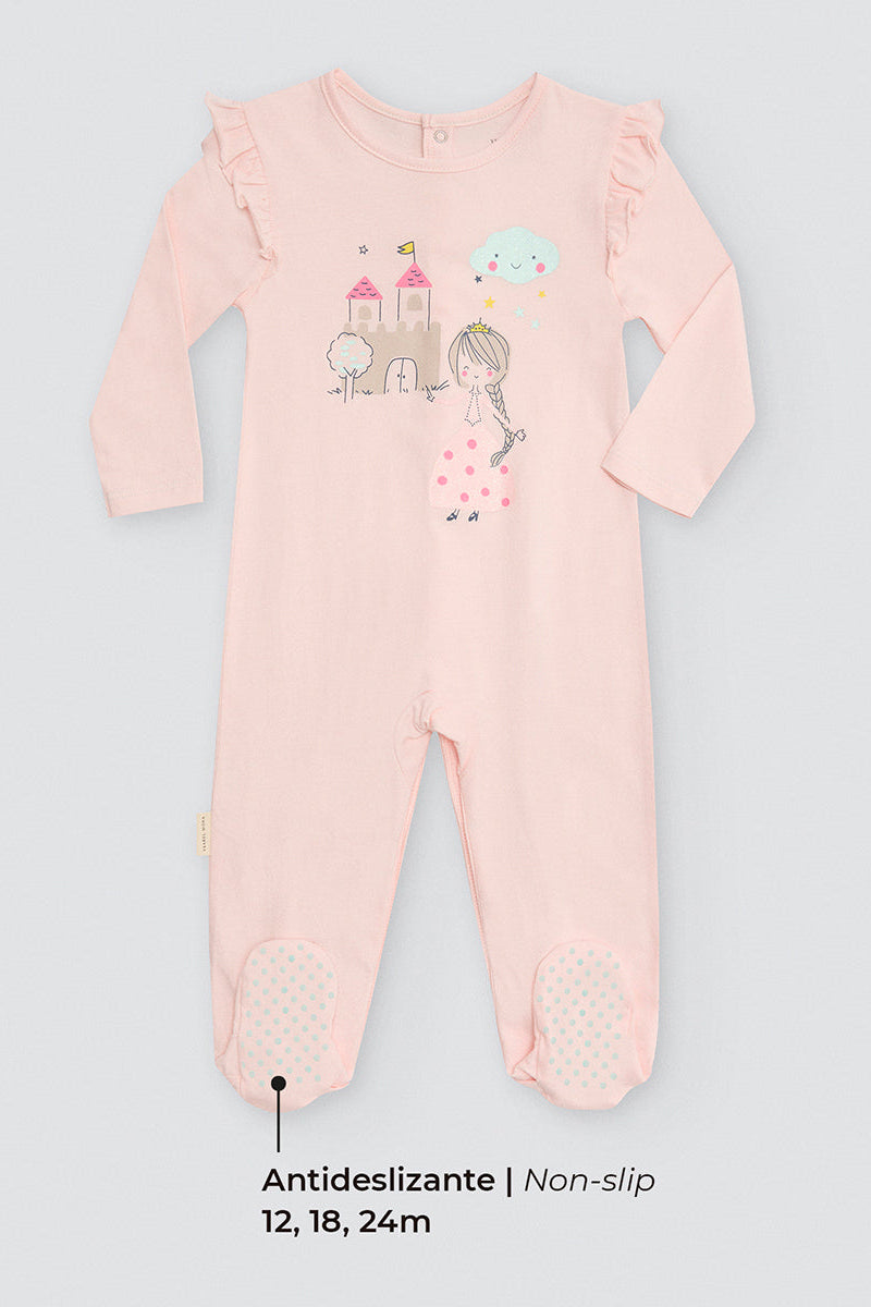 Pelele bebé manga larga estampado castillo - Ysabel Mora