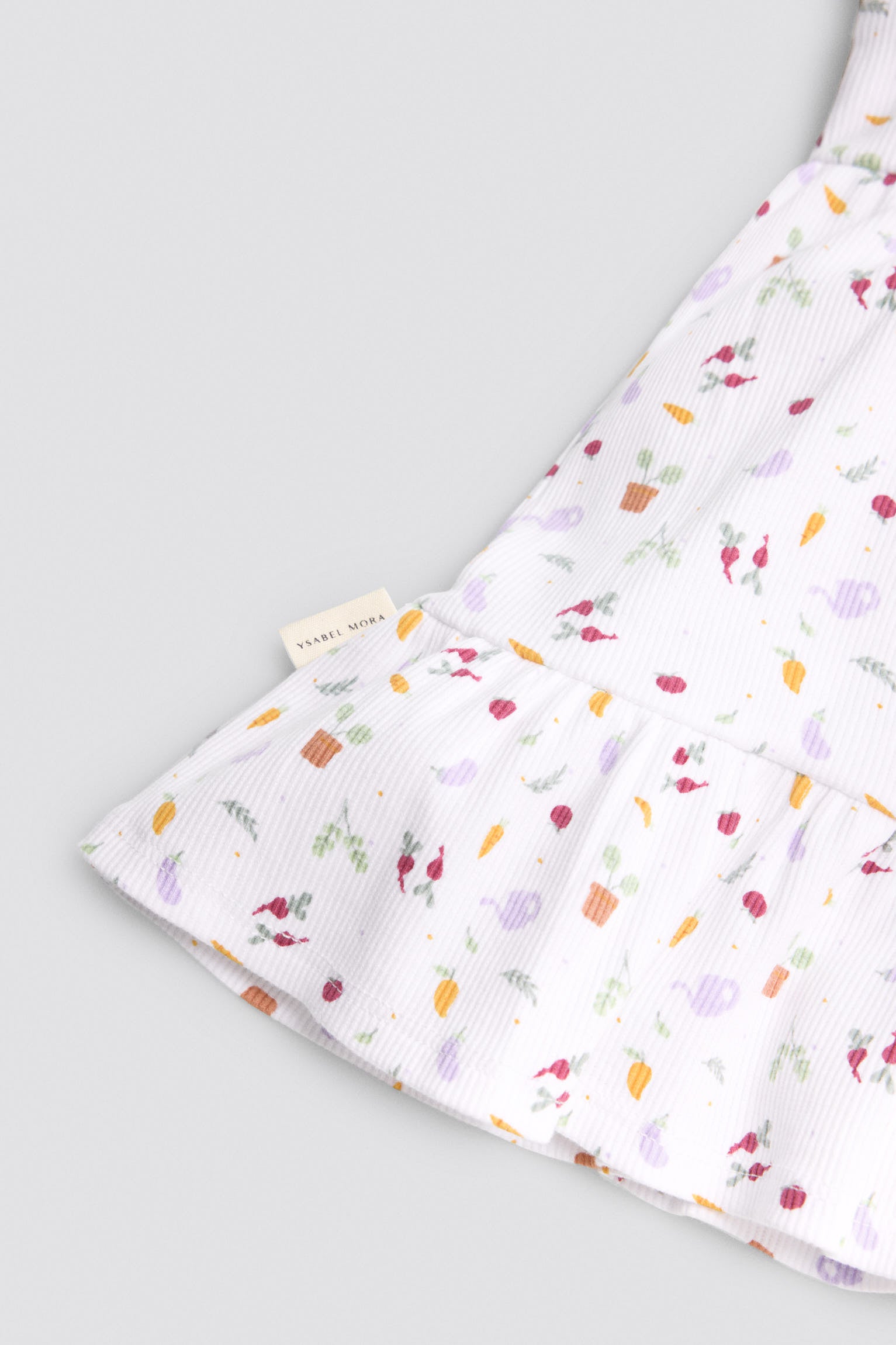 Vestido bebé sin mangas estampado verduras - Ysabel Mora