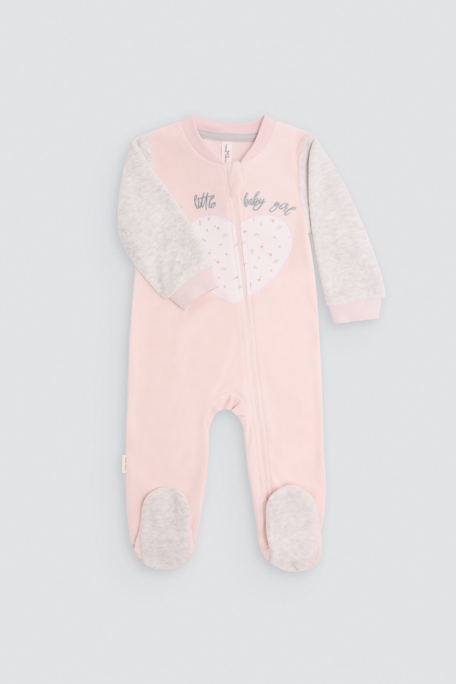 Pelele neonato cremallera estampado corazón