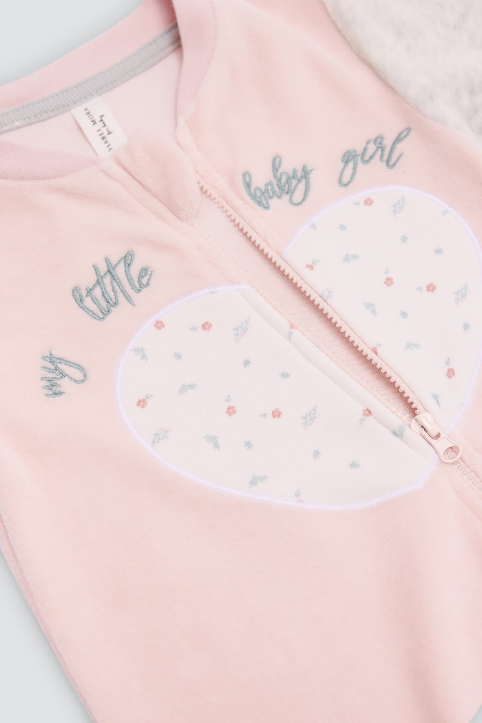 Pelele bebé cremallera estampado corazón - Ysabel Mora