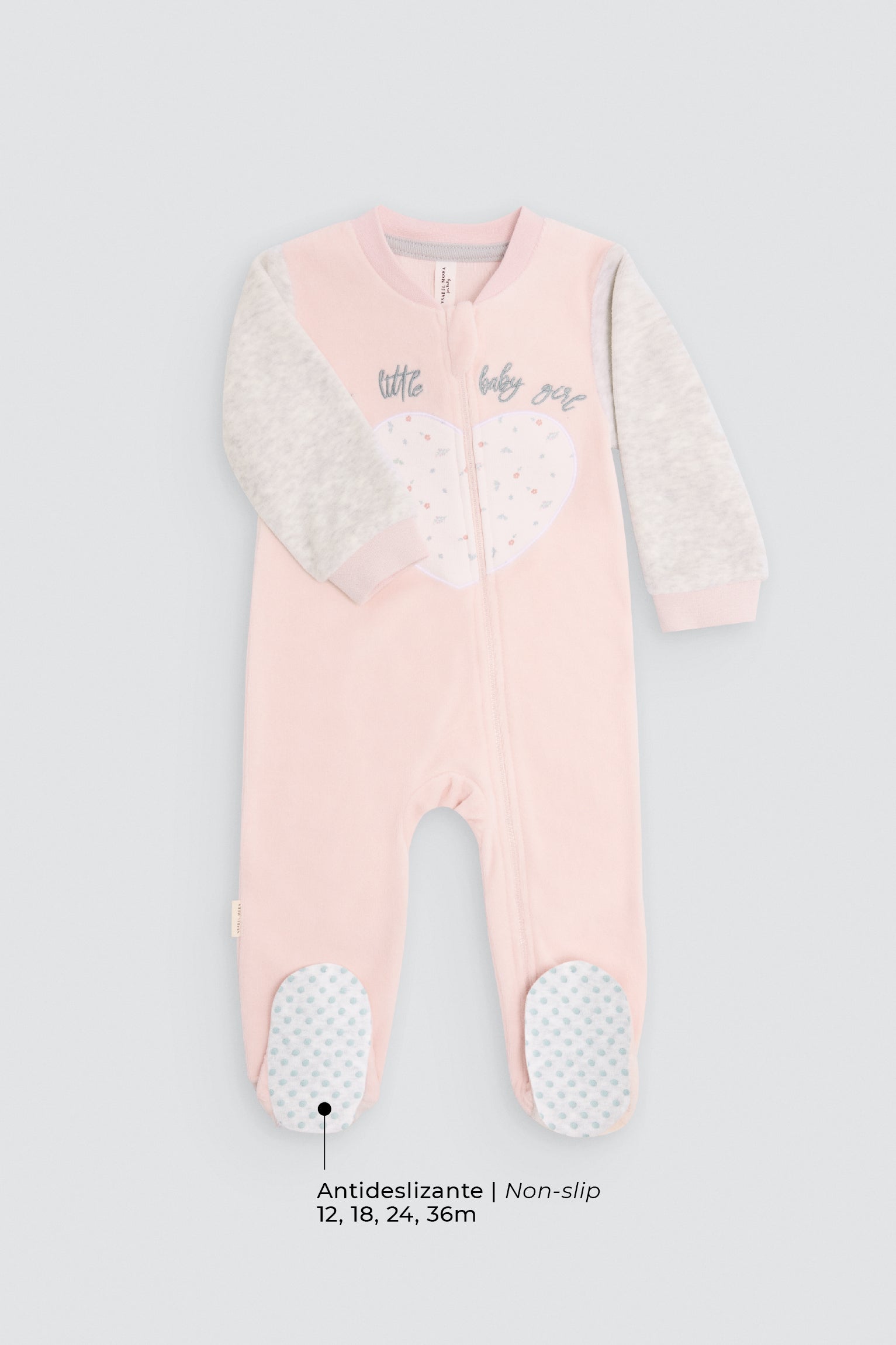 Pelele neonato cremallera estampado corazón