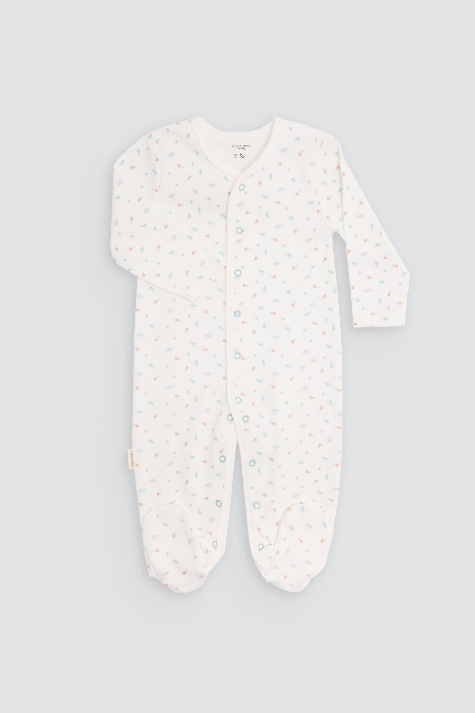 Pelele bebé cremallera estampado corazón - Ysabel Mora