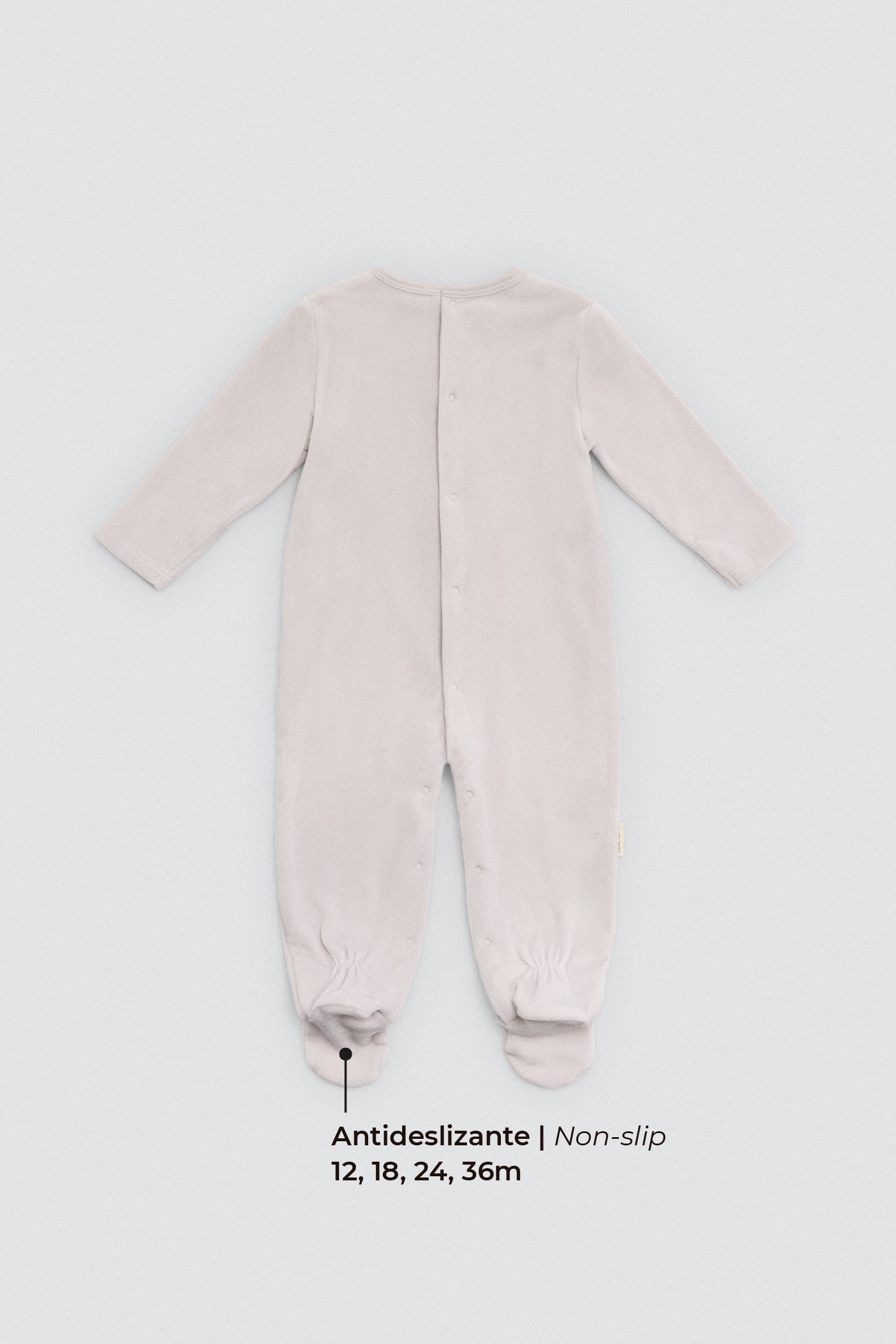 Tutina per neonato a maniche lunghe grigia Rainy Day