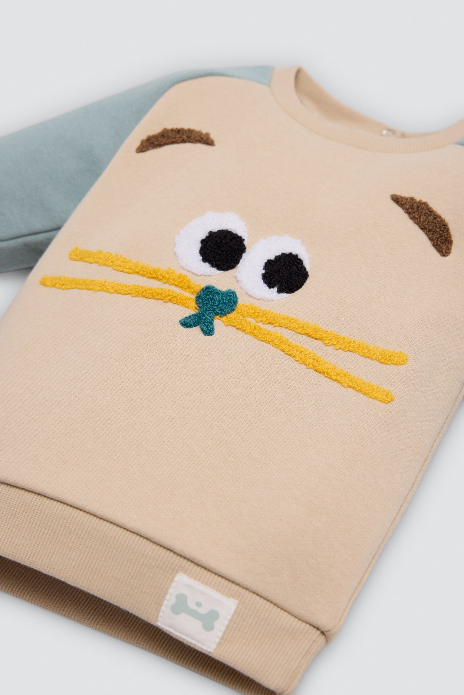 Conjunto chándal bebé estampado cara gato - Ysabel Mora