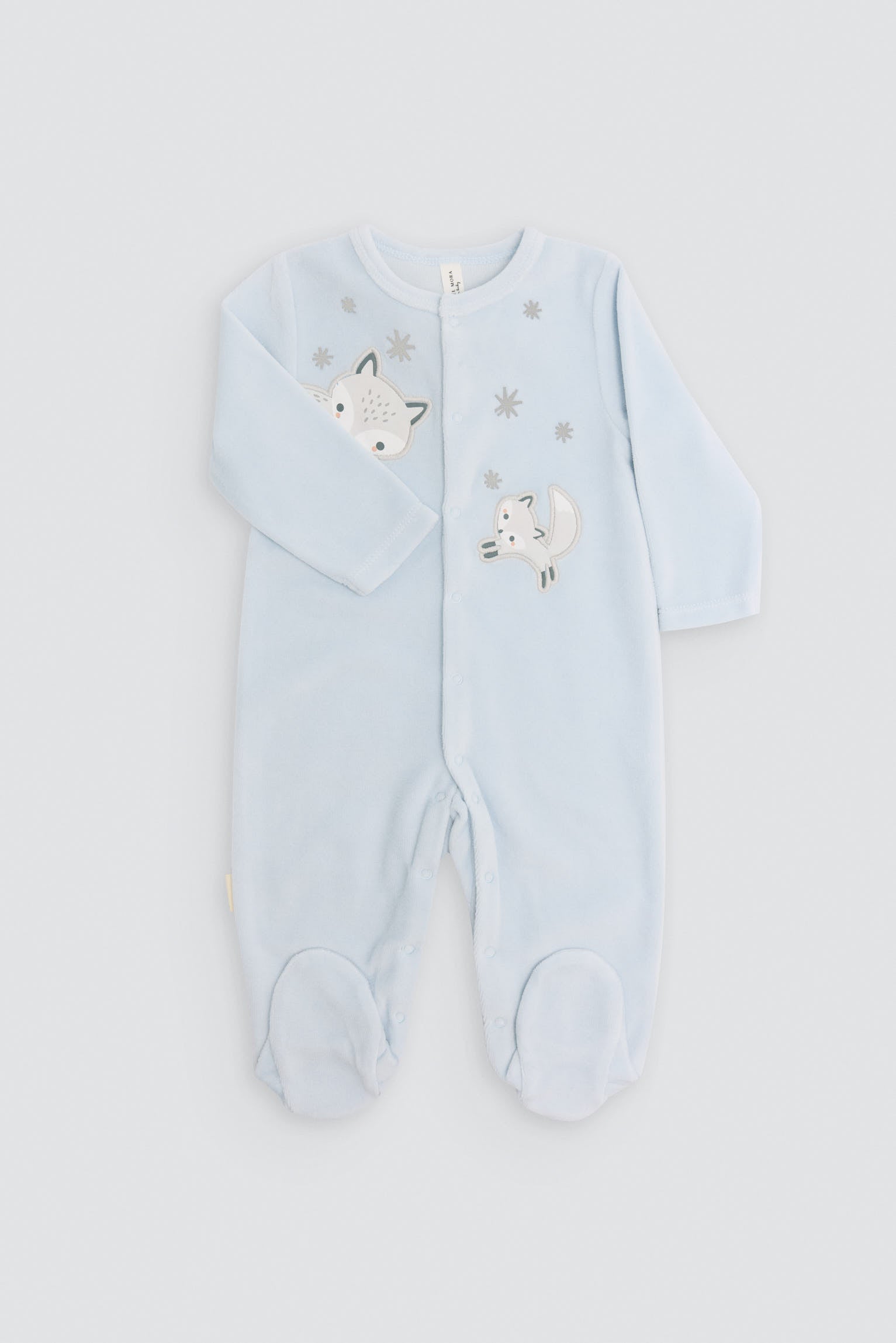 Pelele bebé terciopelo estampado zorros - Ysabel Mora