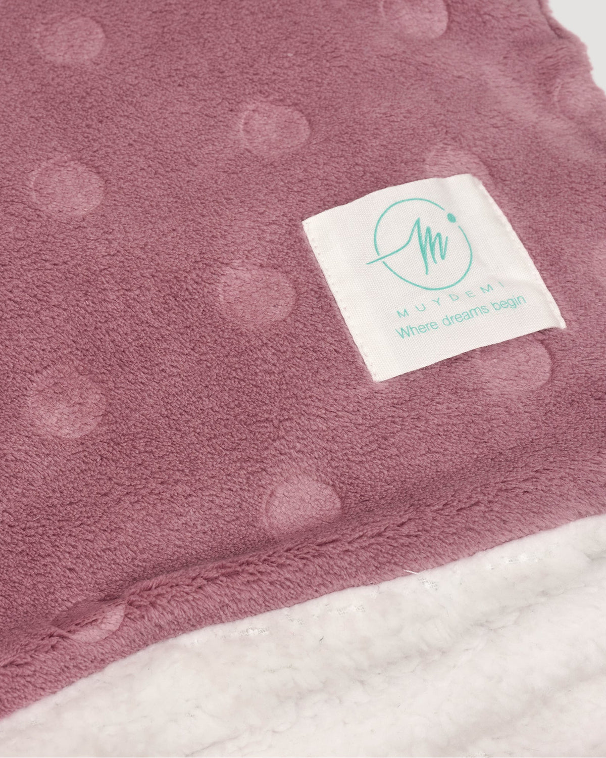 Coperta a pois in pile corallo e sherpa