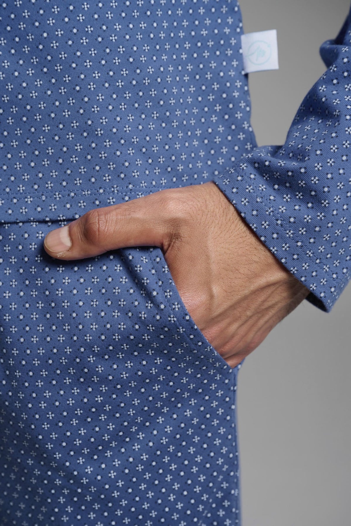 Pigiama camisero lungo uomo cotone stampa