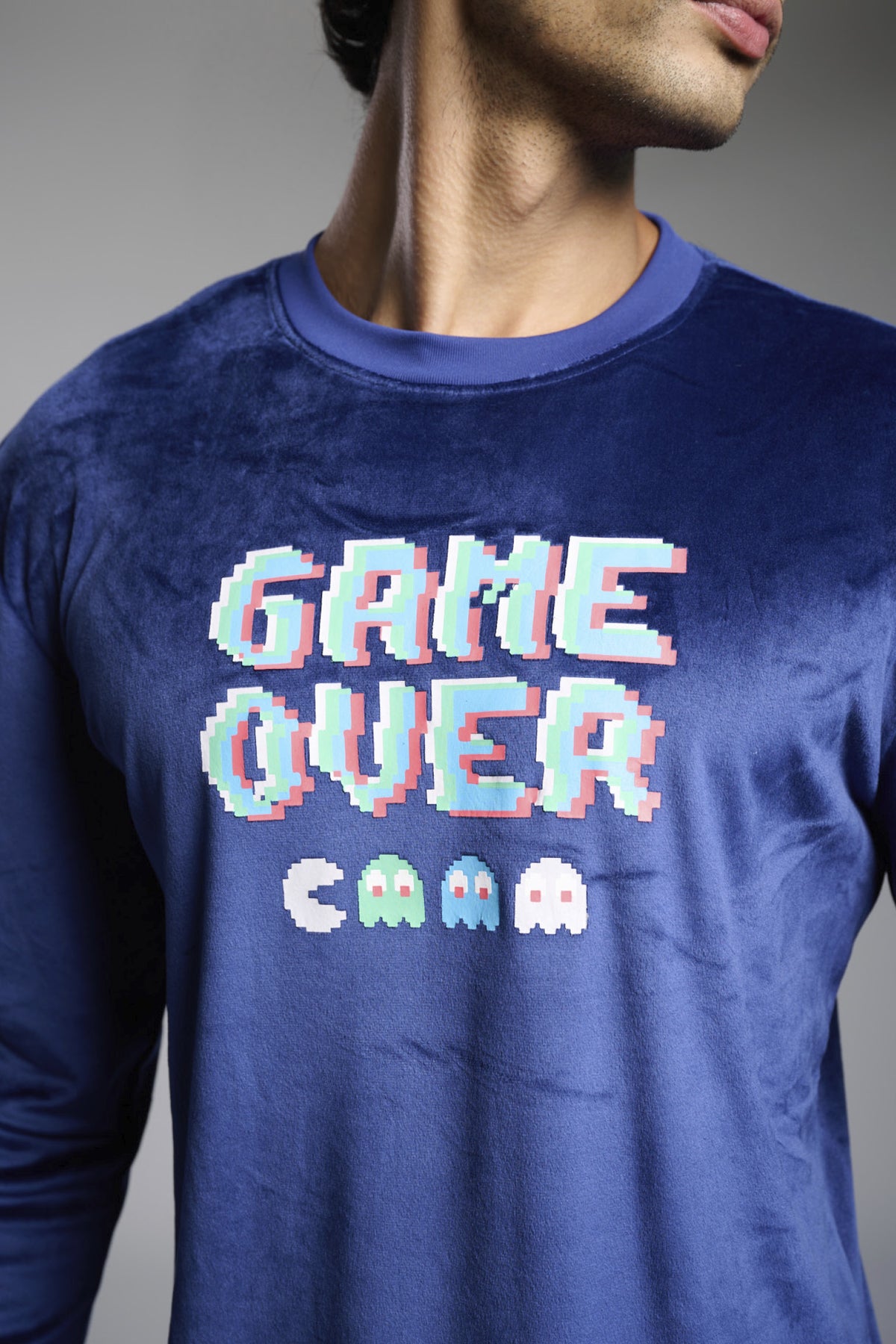 Pigiama lungo uomo terciopelo stampa Game Over
