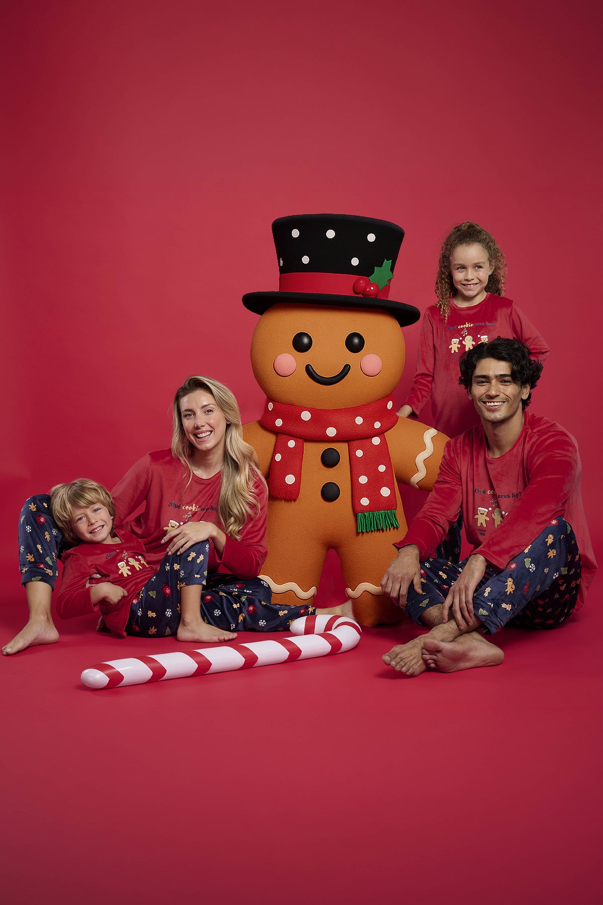 Pigiama lungo terciopelo uomo stampa galletas de jengibre Navidad
