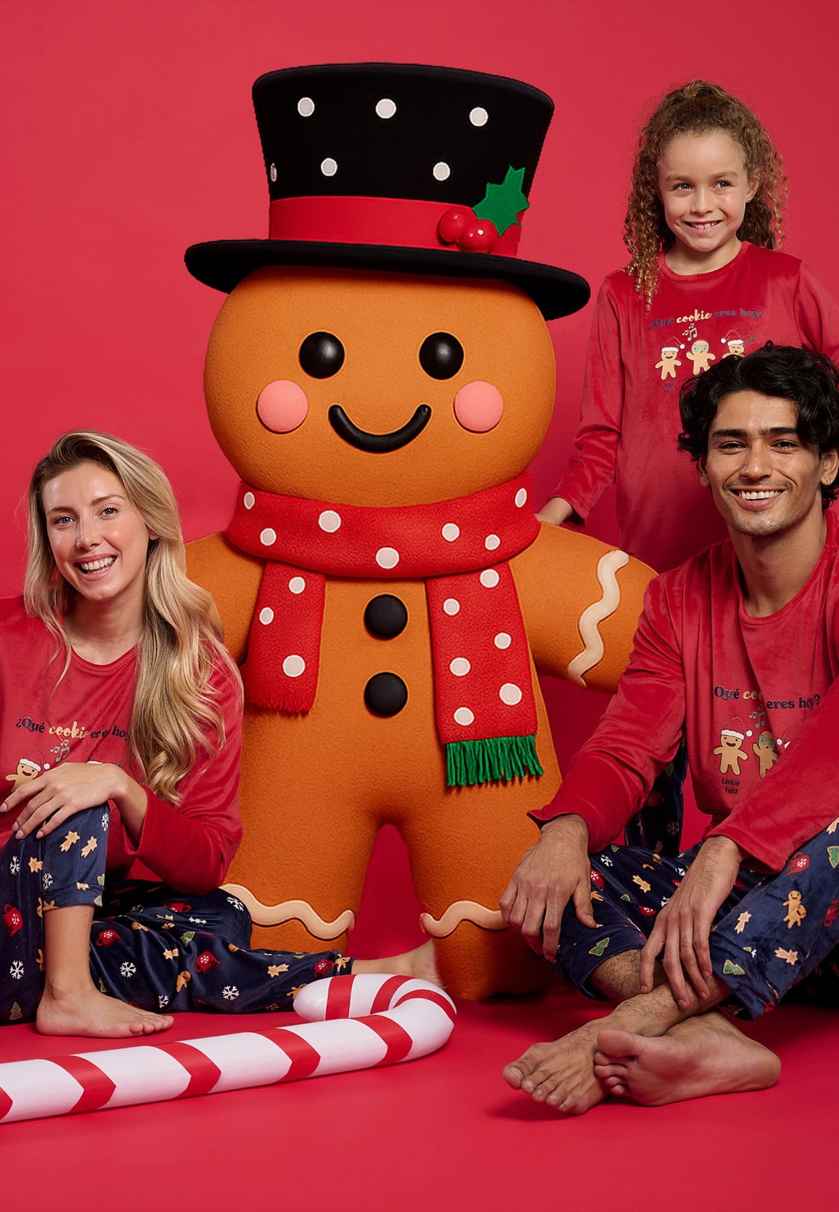 Pigiama lungo bambino unisex terciopelo stampa galletas de jengibre Navidad
